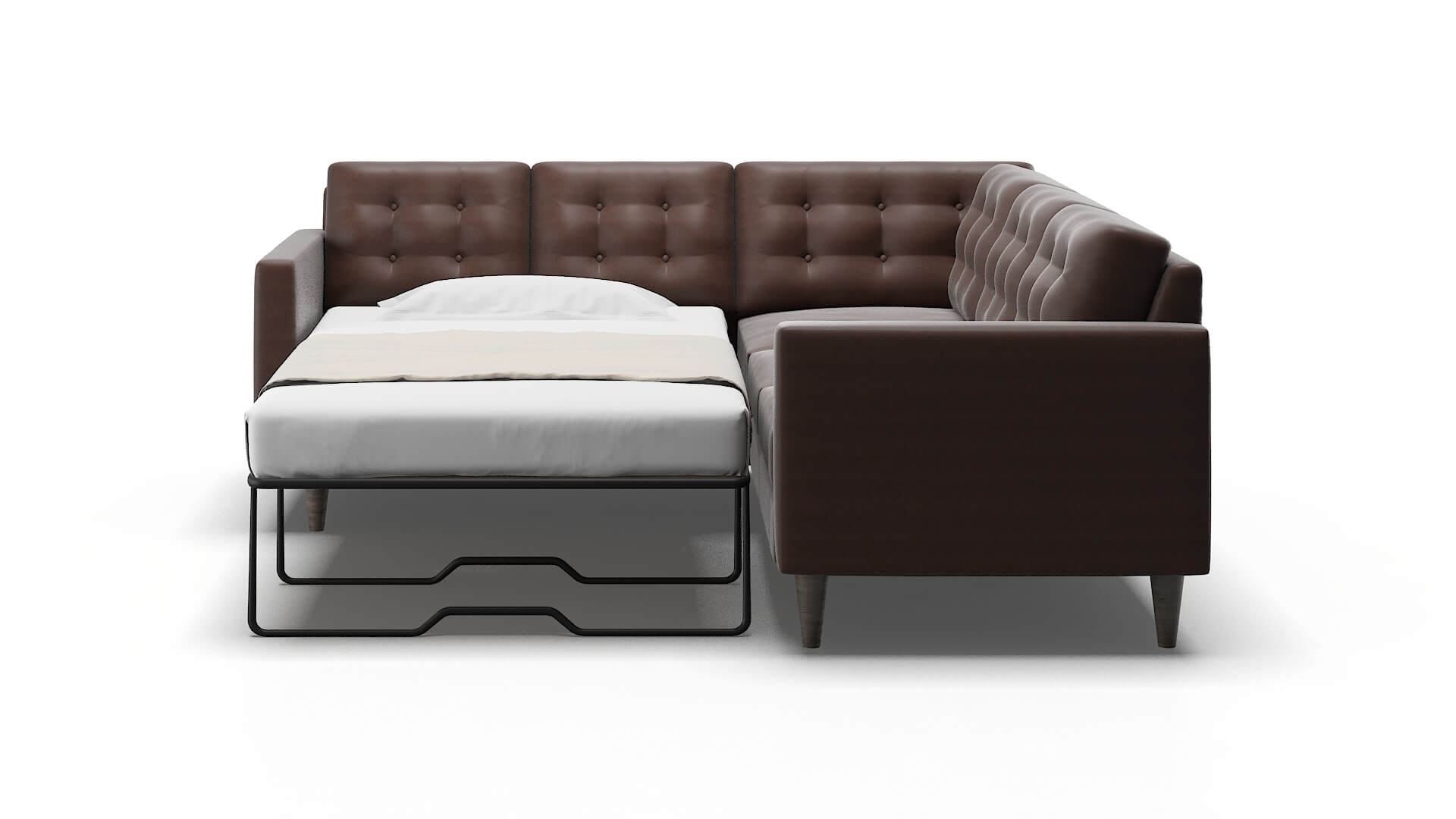 Turin Bella Espresso Sectional Sleeper Espresso legs 1