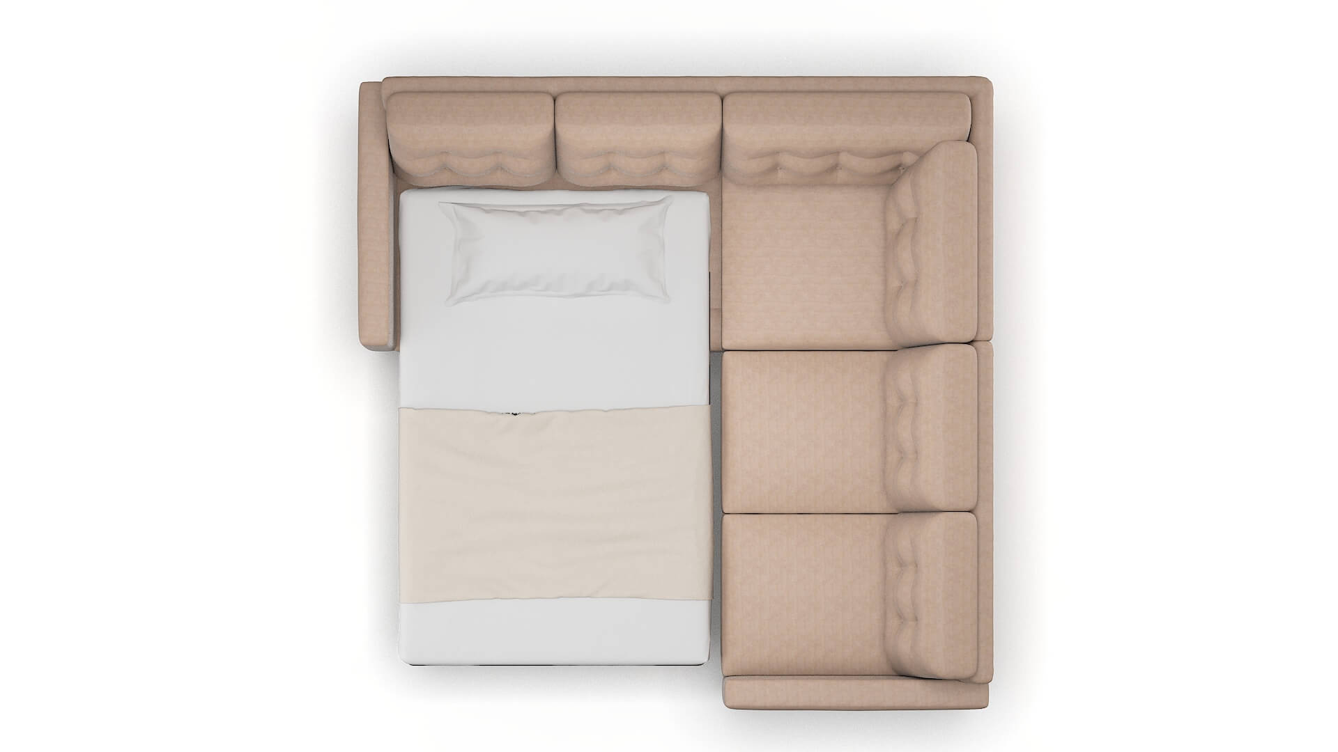 Turin Bella Pewter Sectional Sleeper Espresso legs 3