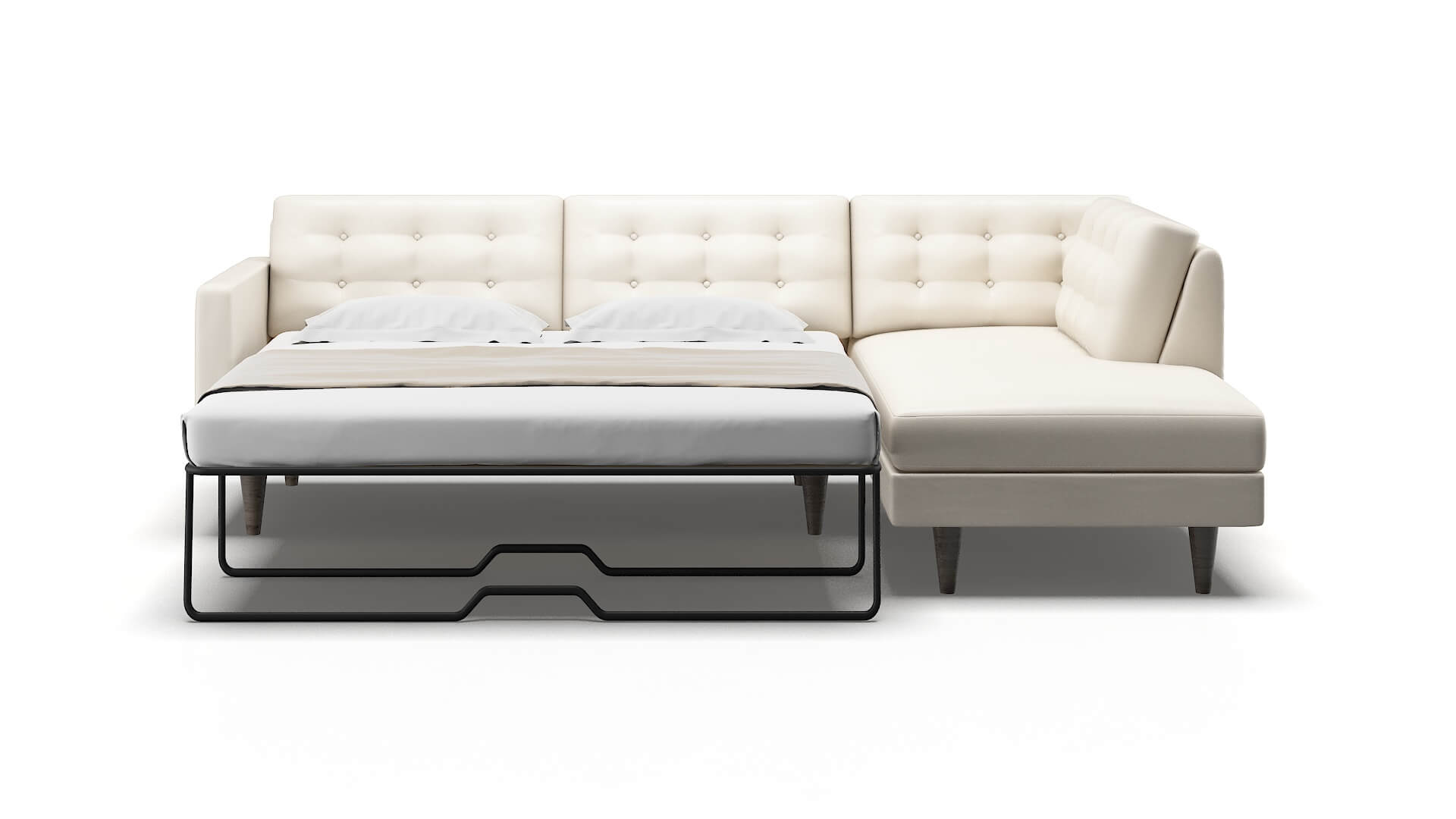 Turin Blanche Milky Panel Sleeper Espresso legs 1