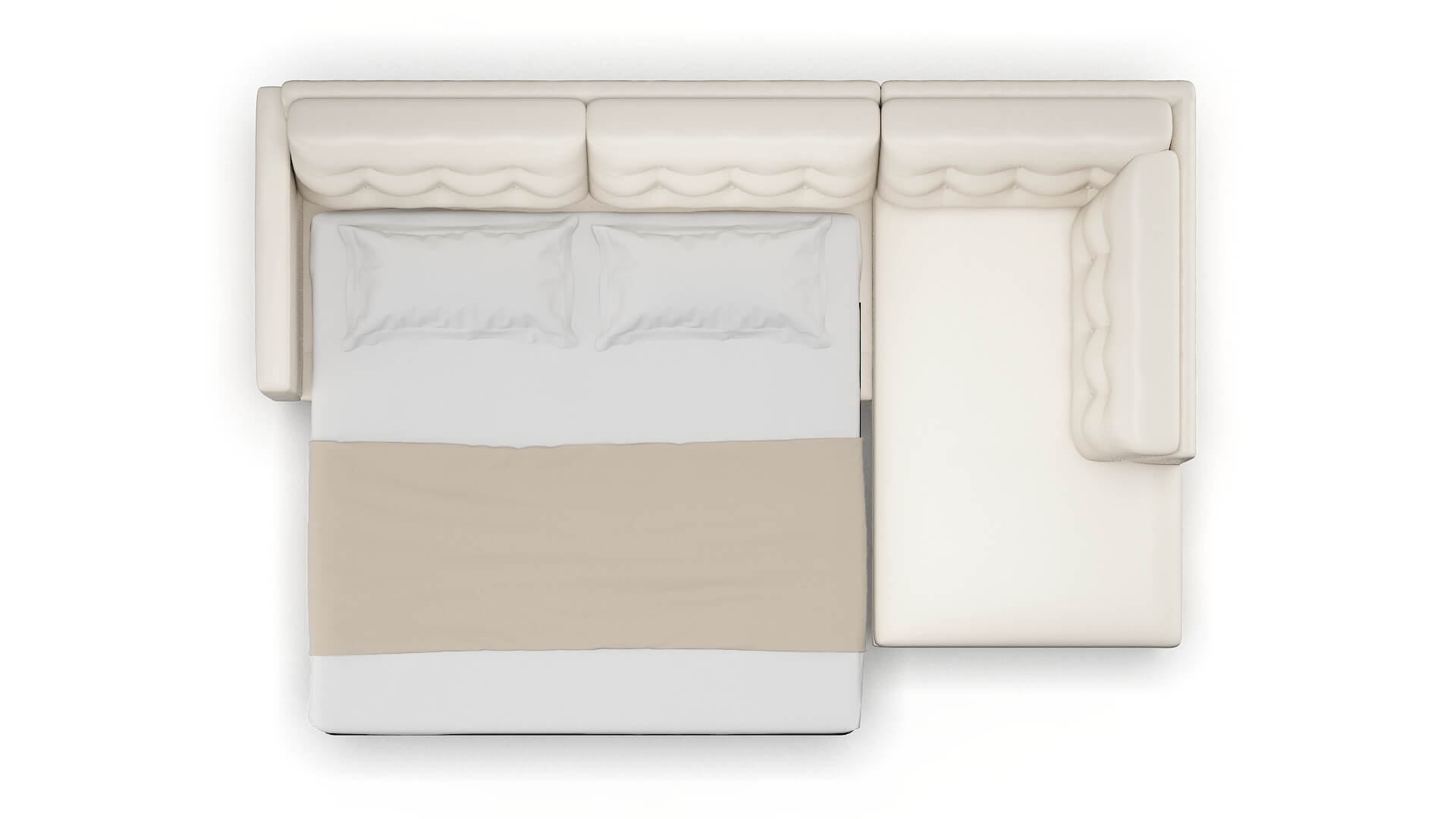 Turin Blanche Milky Panel Sleeper Espresso legs 3