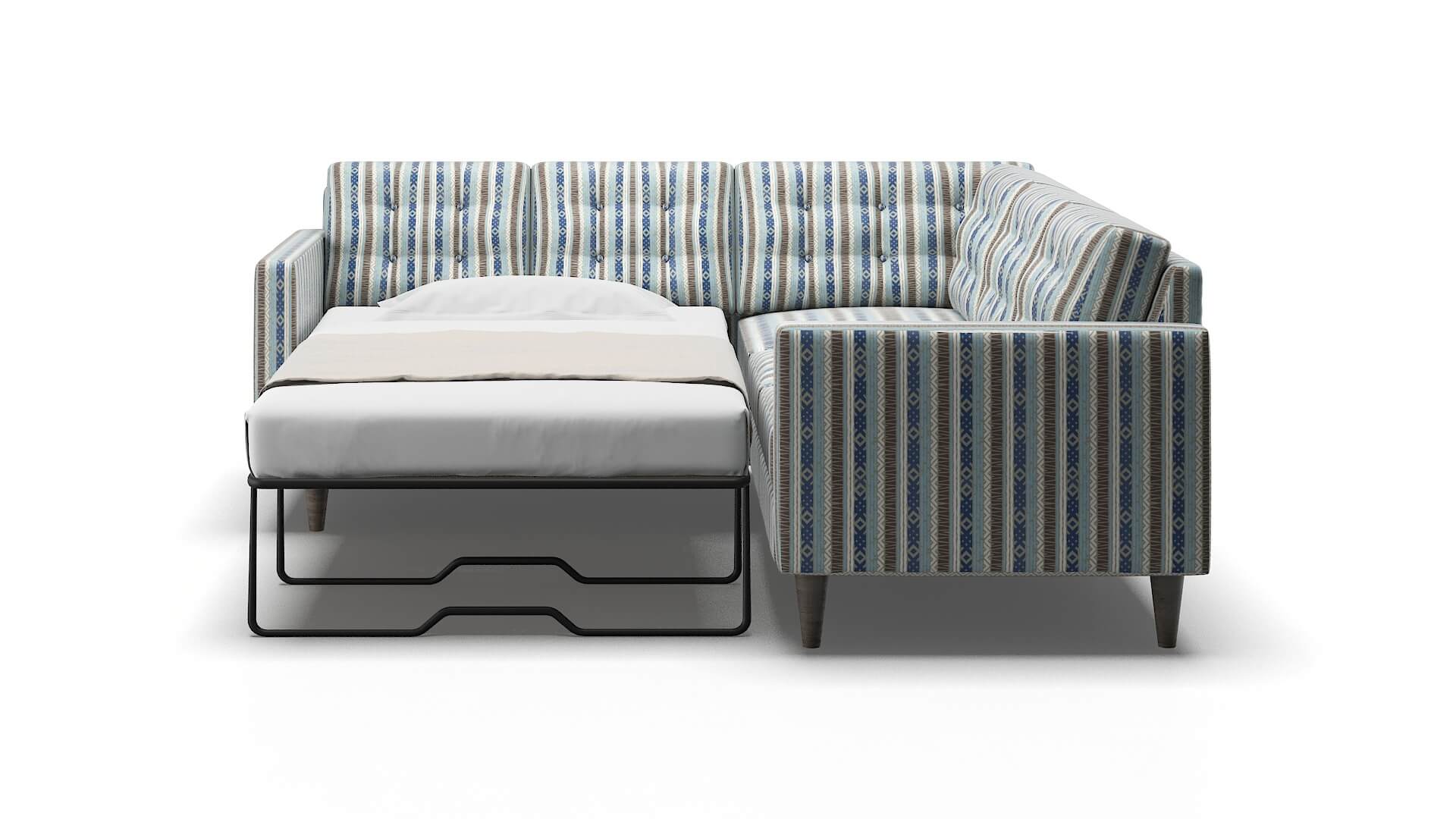 Turin Bodhi Indigo Sectional Sleeper Espresso legs 1