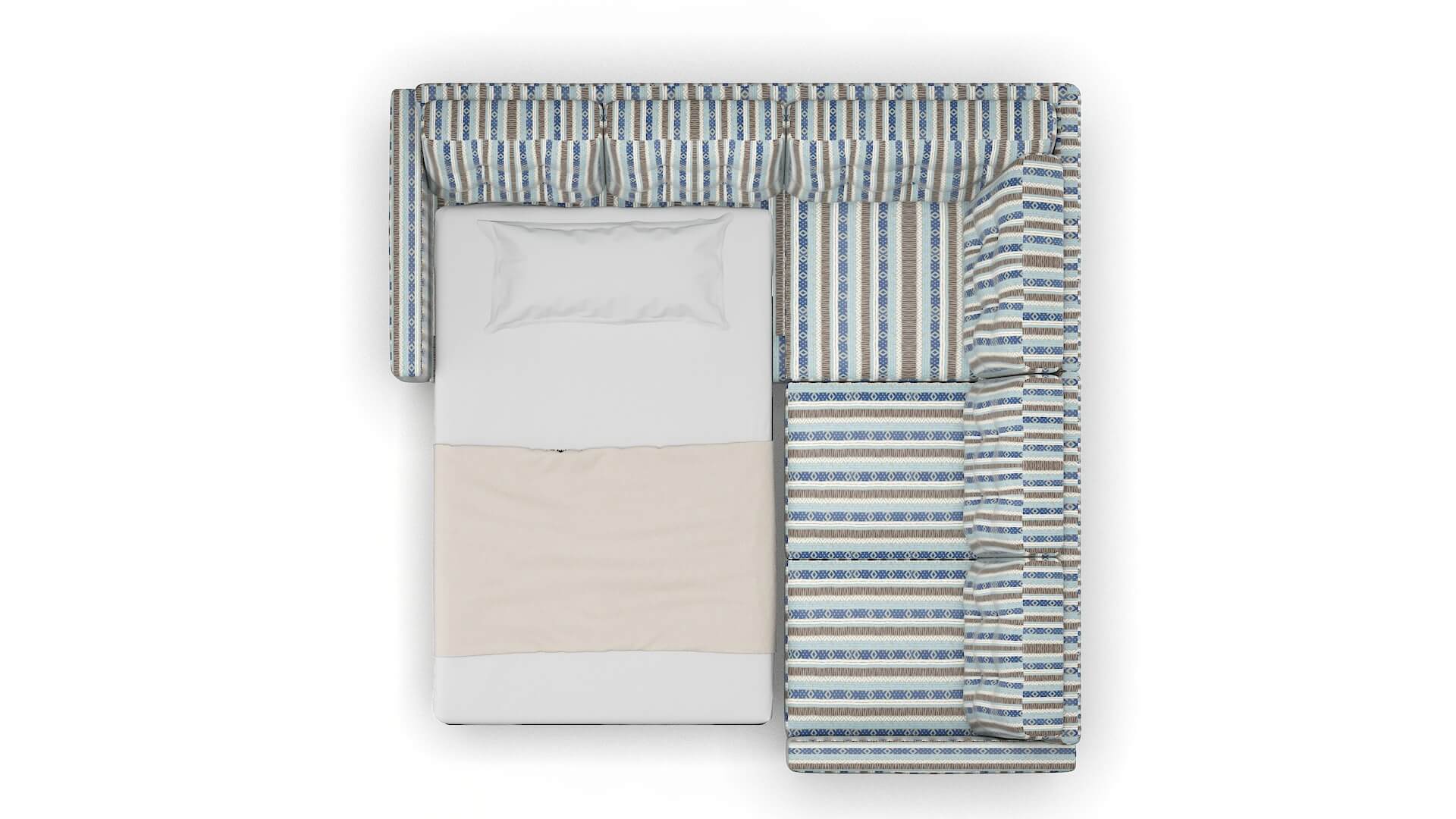 Turin Bodhi Indigo Sectional Sleeper Espresso legs 3