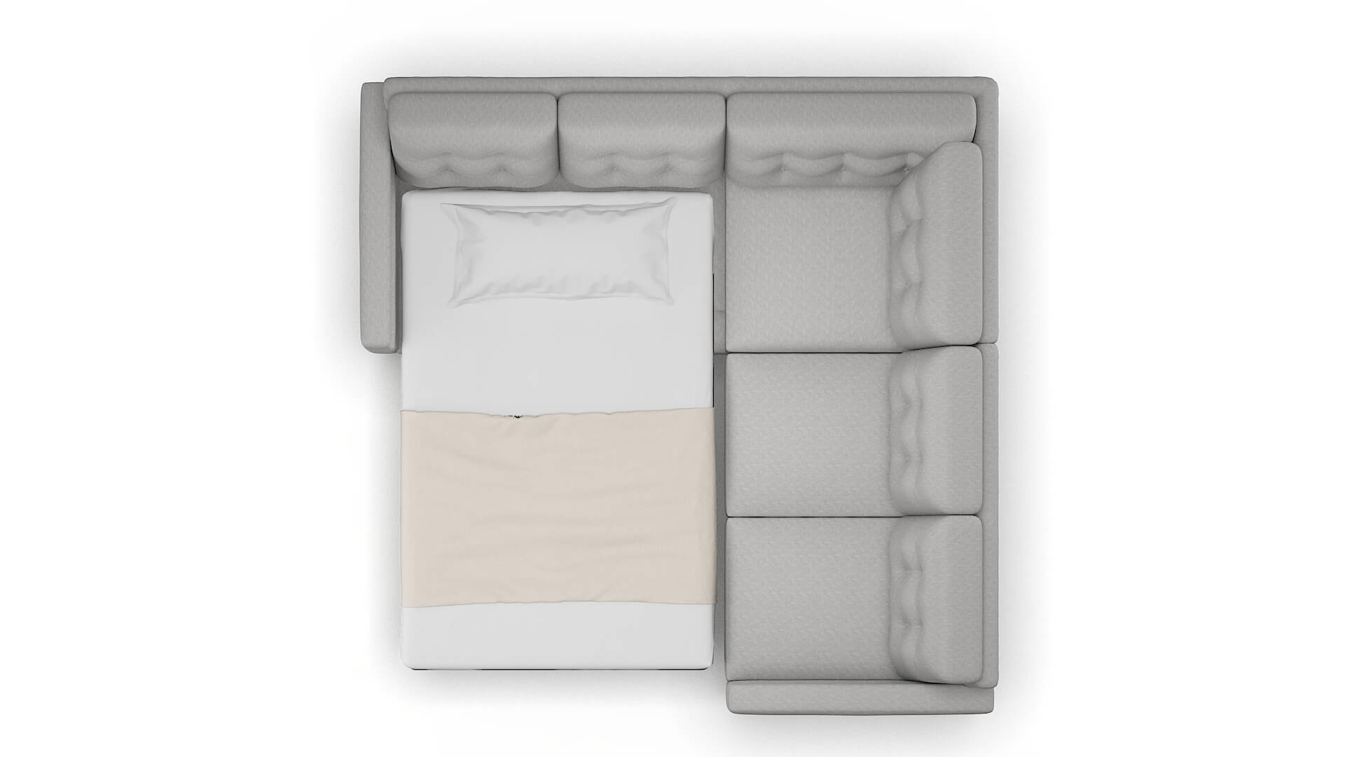 Turin Bungalow Graphite Sectional Sleeper Espresso legs 3