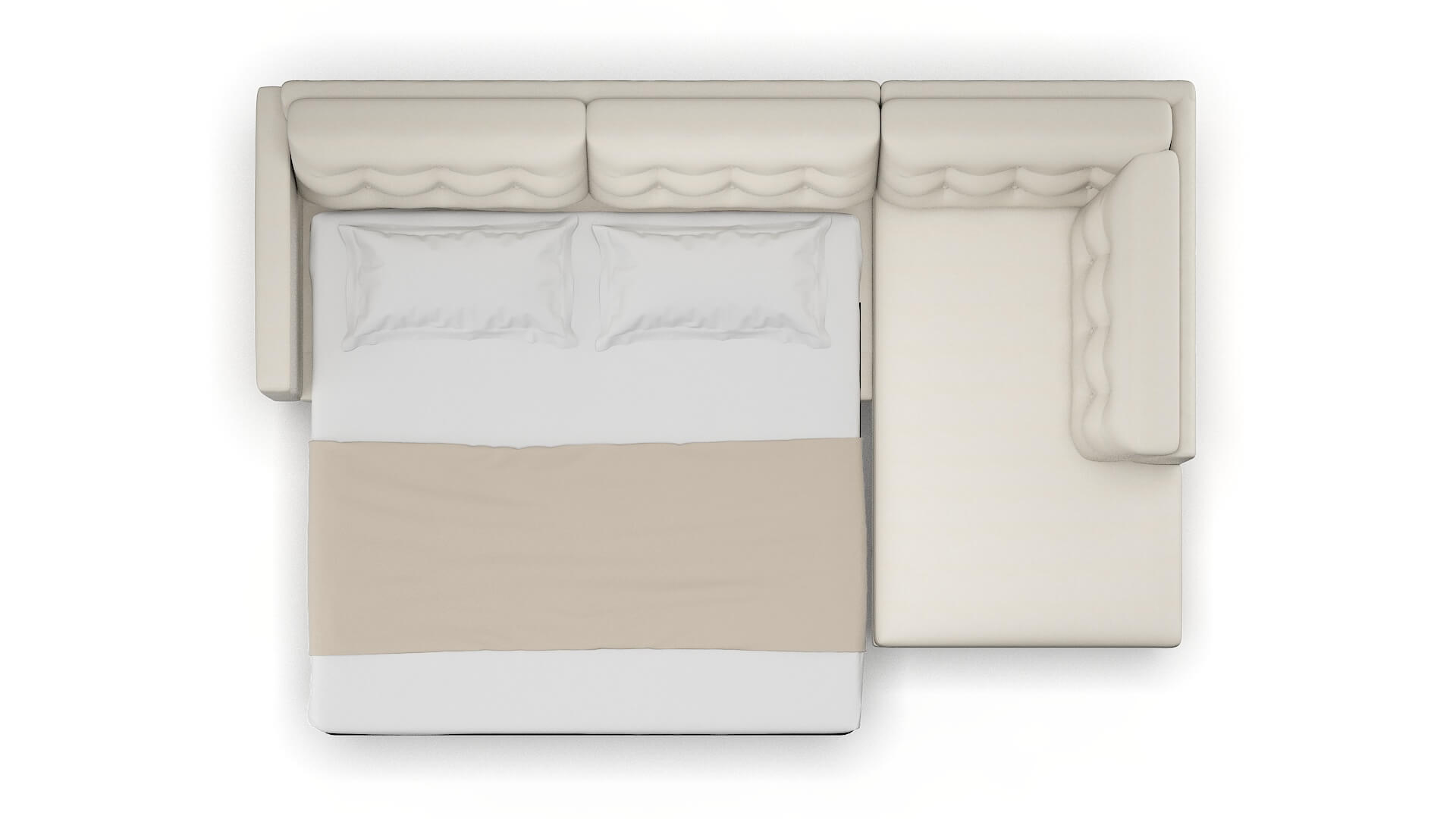 Turin Bungalow Ivory Panel Sleeper Espresso legs 3