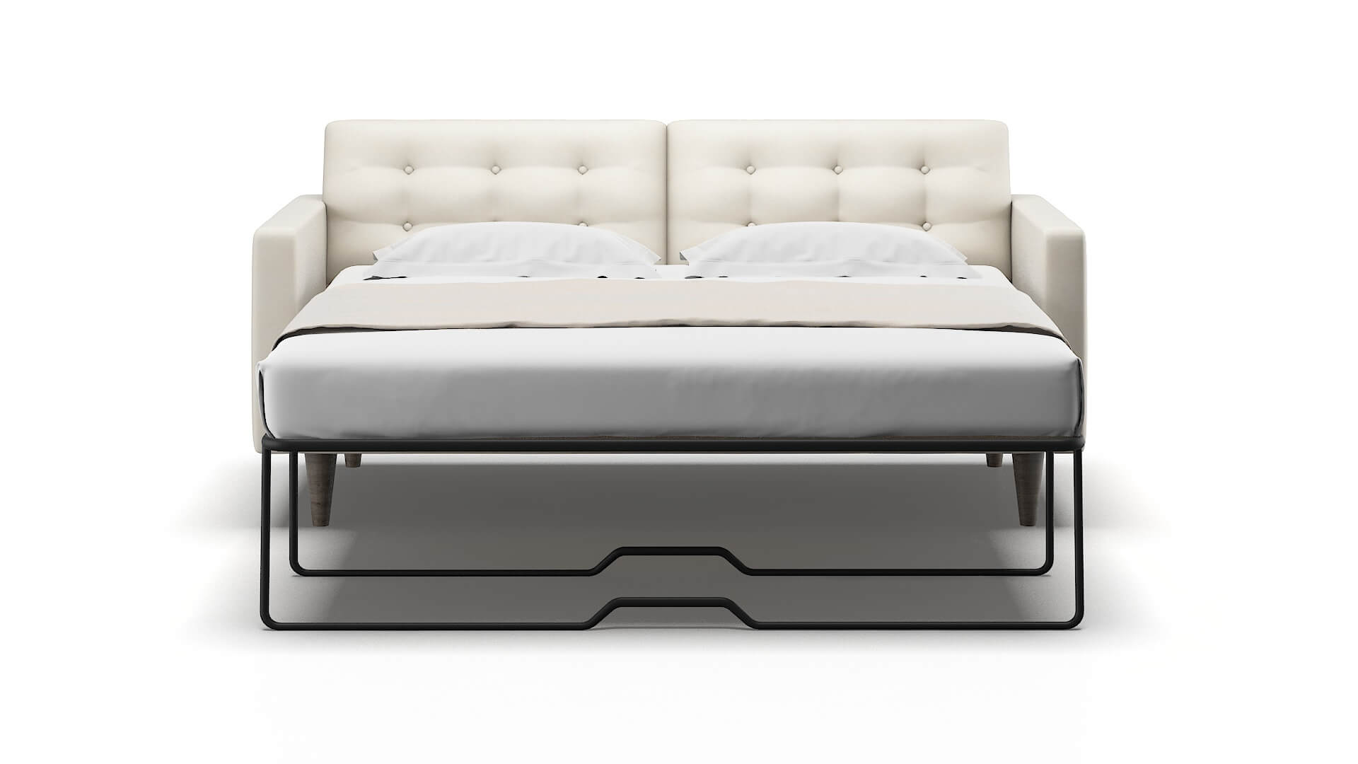 Turin Bungalow Ivory Sofa Sleeper Espresso legs 1