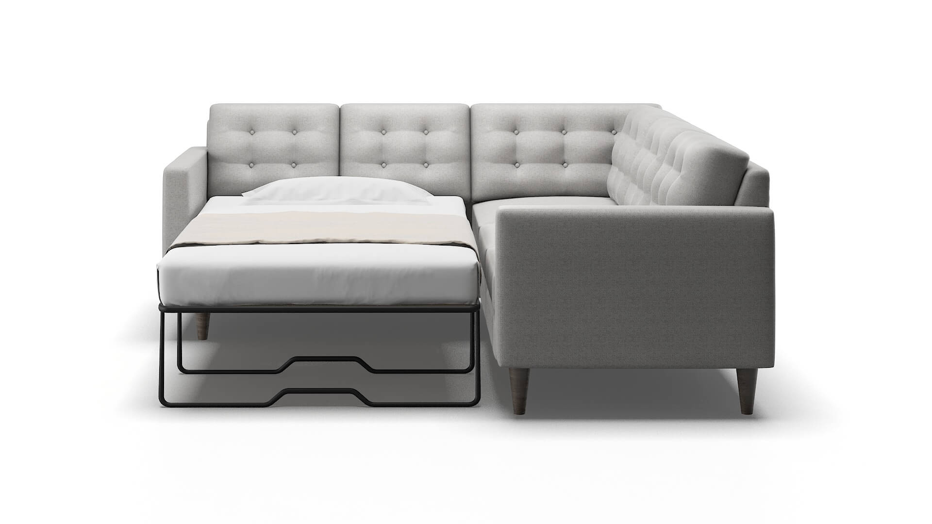 Turin Catalina Silver Sectional Sleeper Espresso legs 1