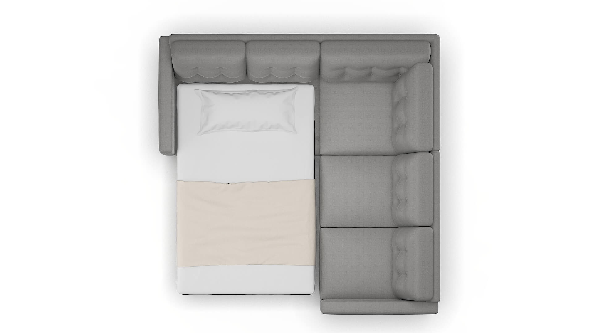 Turin Catalina Steel Sectional Sleeper Espresso legs 3