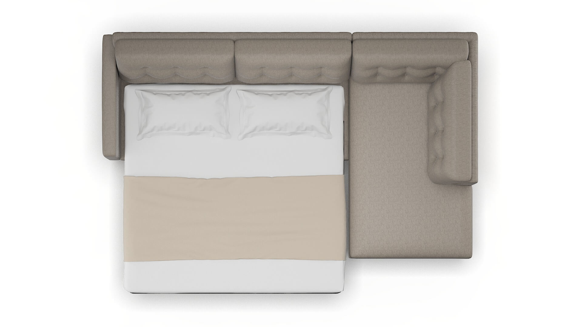 Turin Cosmo Taupe Panel Sleeper Espresso legs 3