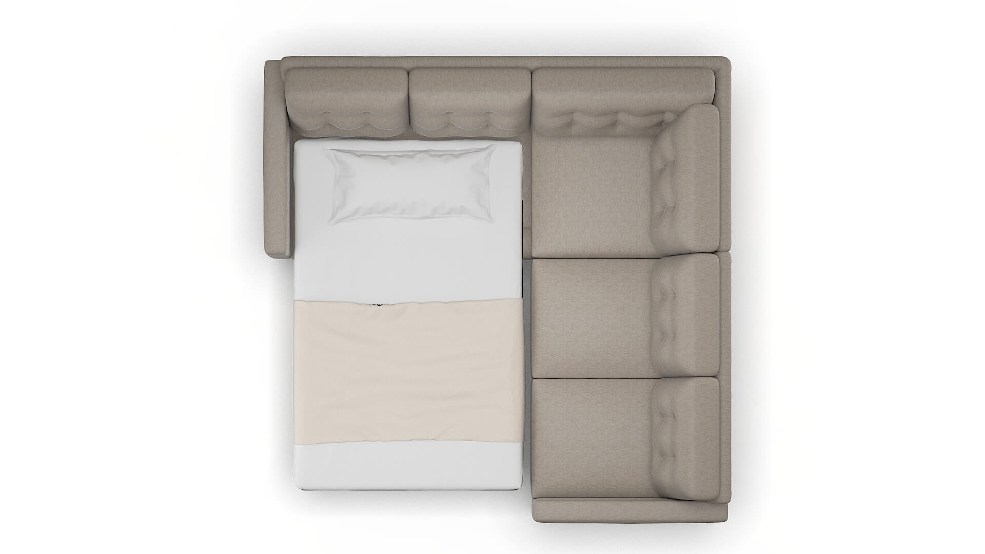 Turin Cosmo Taupe Sectional Sleeper Espresso legs 3