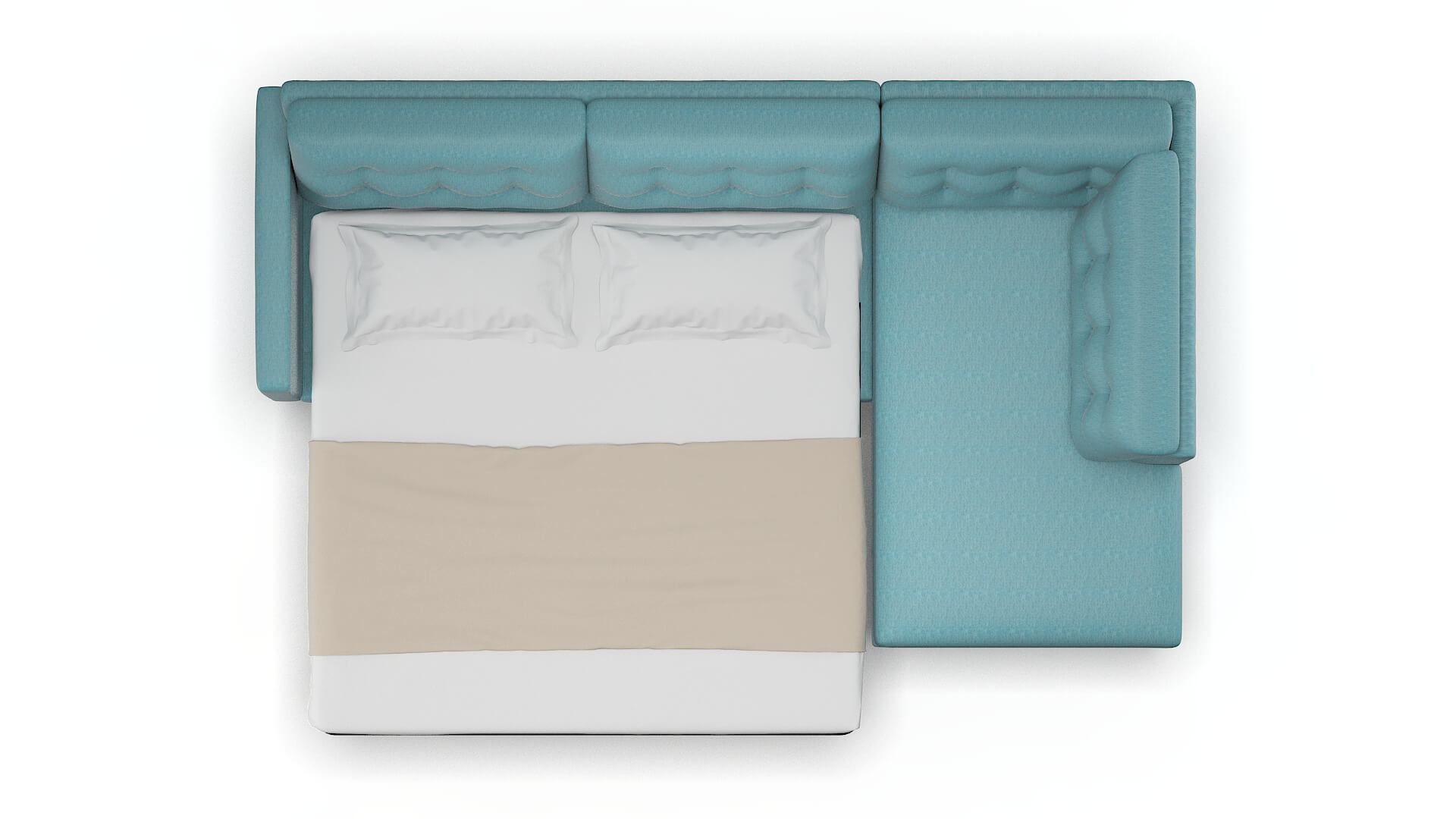 Turin Cosmo Turquoise Panel Sleeper Espresso legs 3