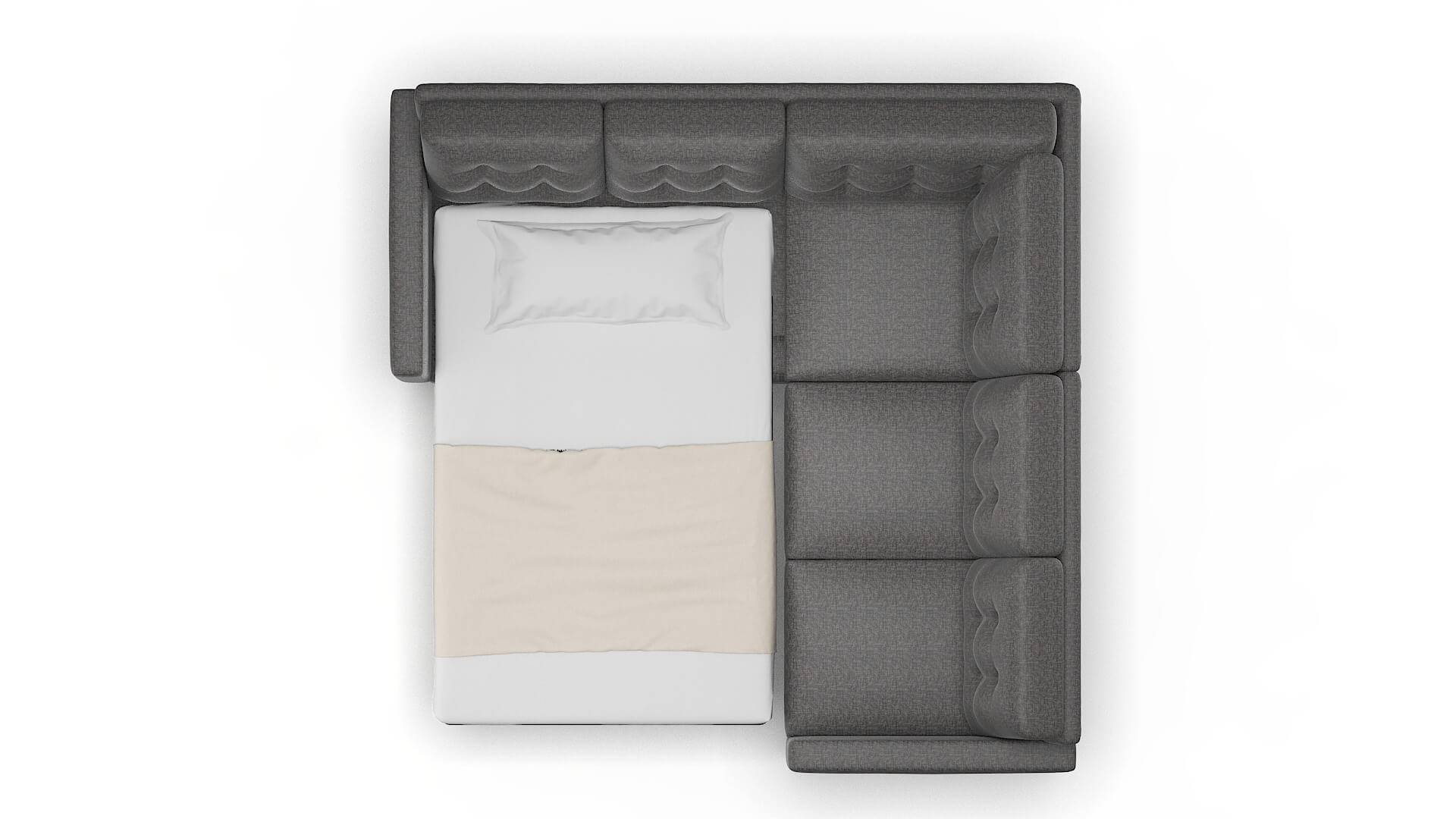 Turin Curious Eclipse Sectional Sleeper Espresso legs 3