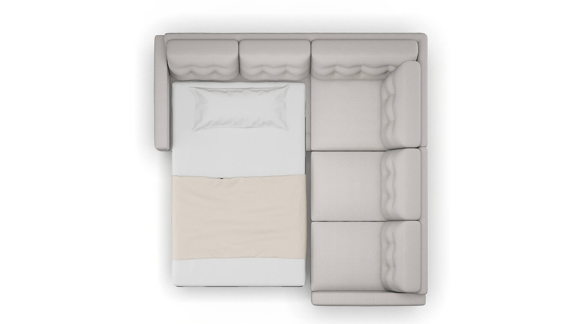 Turin Derby Grey Sectional Sleeper Espresso legs 3