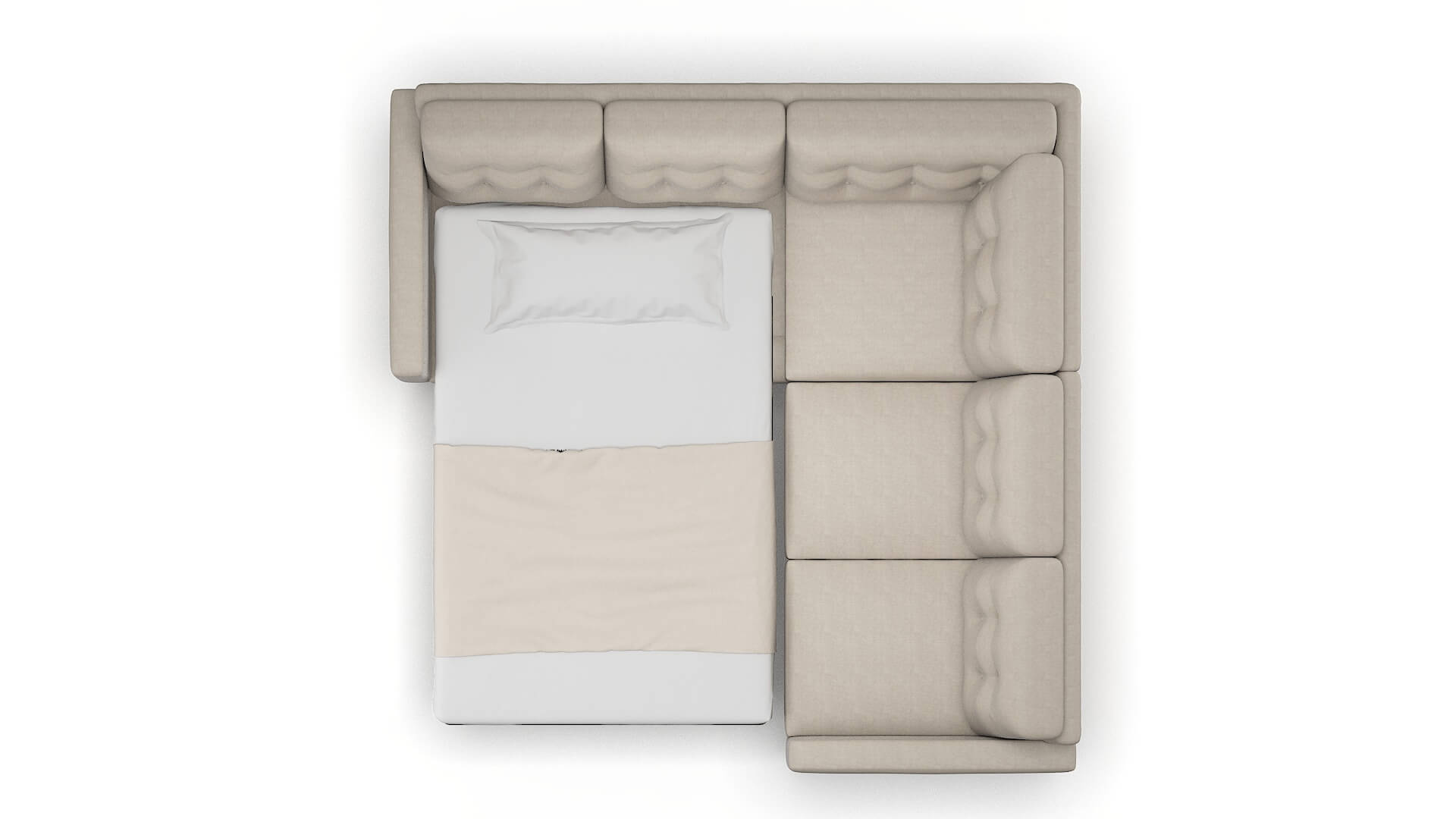 Turin Derby Linen Sectional Sleeper Espresso legs 3