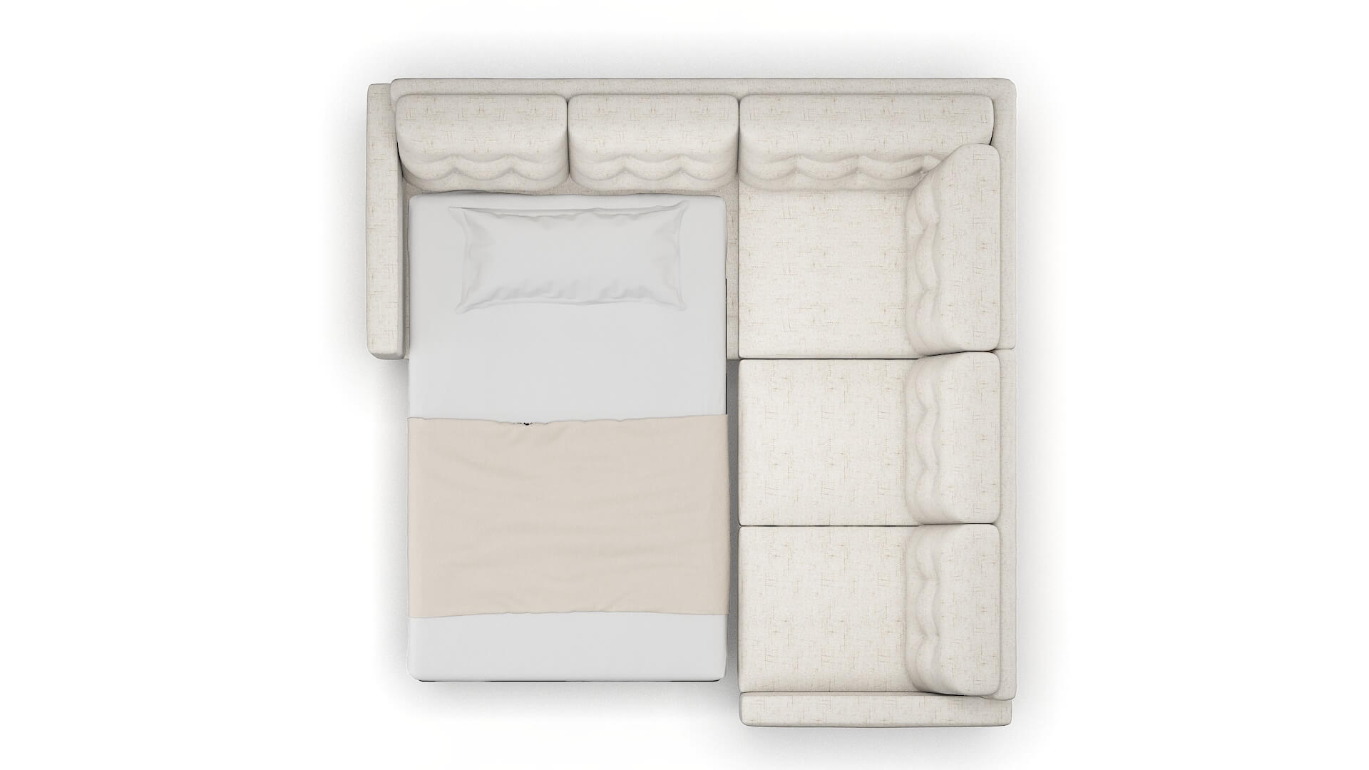 Turin Derby Taupe Sectional Sleeper Espresso legs 3