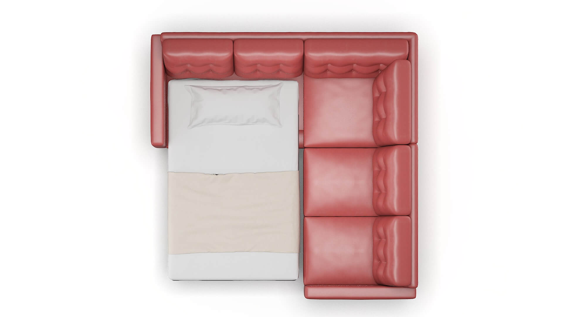 Turin Dillion Cordovan Sectional Sleeper Espresso legs 3