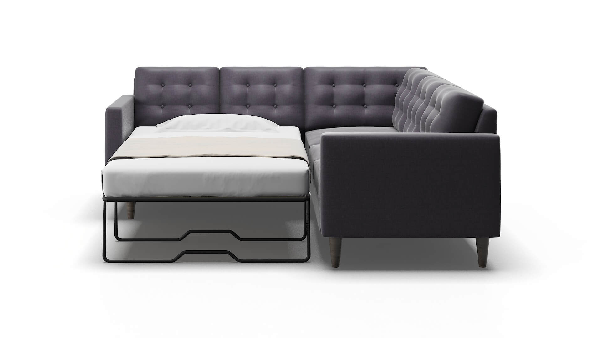 Turin Durham Ink Sectional Sleeper Espresso legs 1
