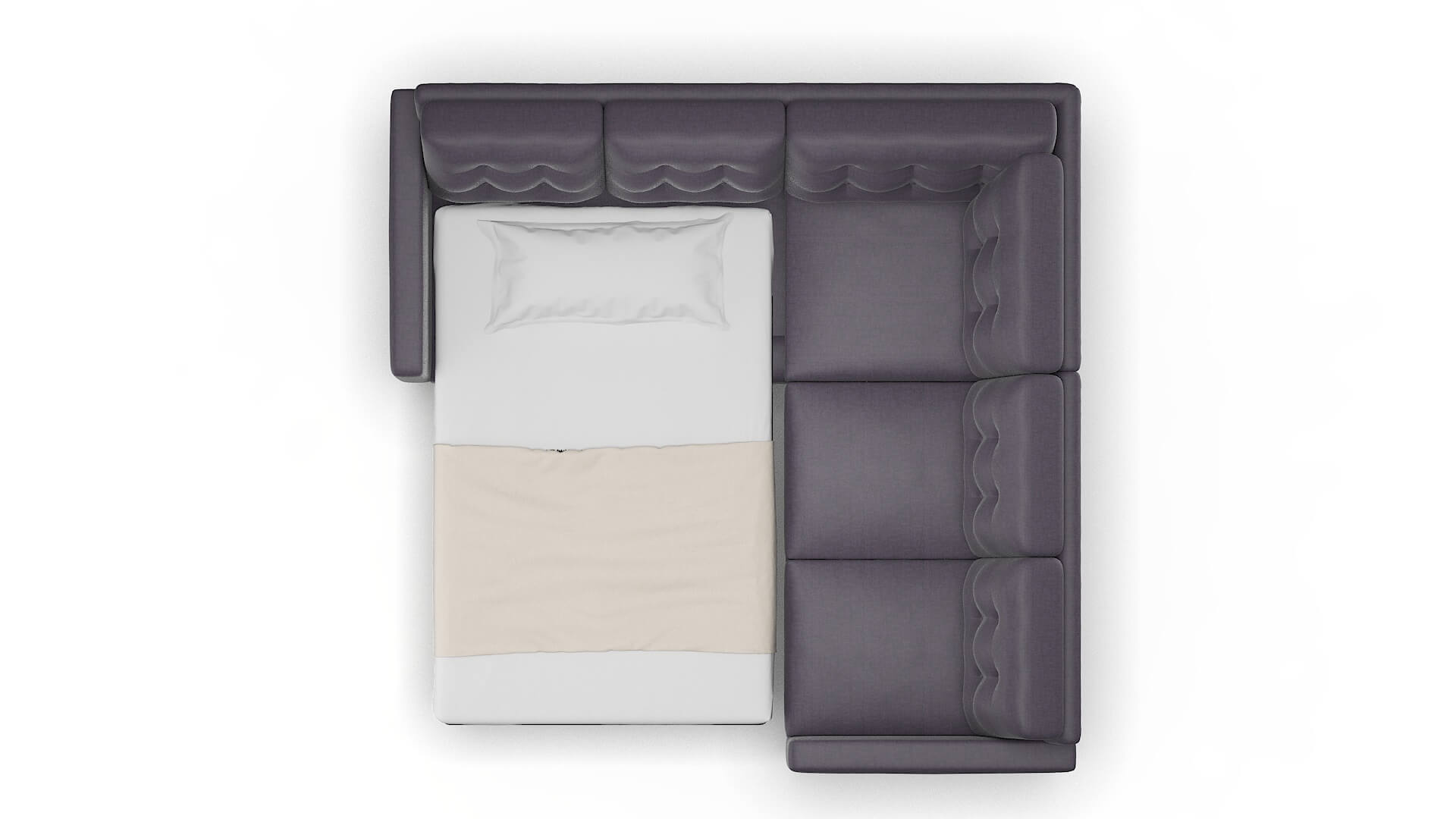 Turin Durham Ink Sectional Sleeper Espresso legs 3