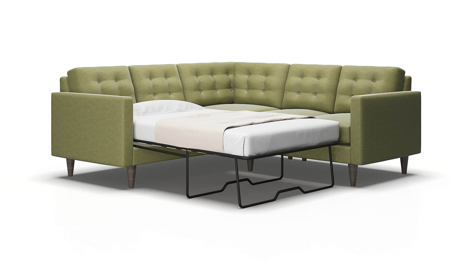 Turin Durham Lime Sectional Sleeper Espresso legs 2