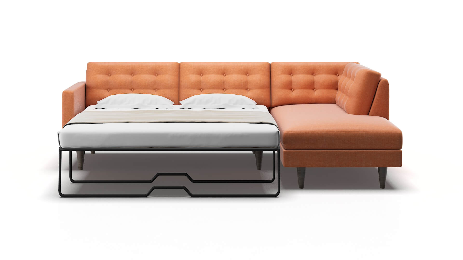 Turin Durham Tangerine Panel Sleeper Espresso legs 1