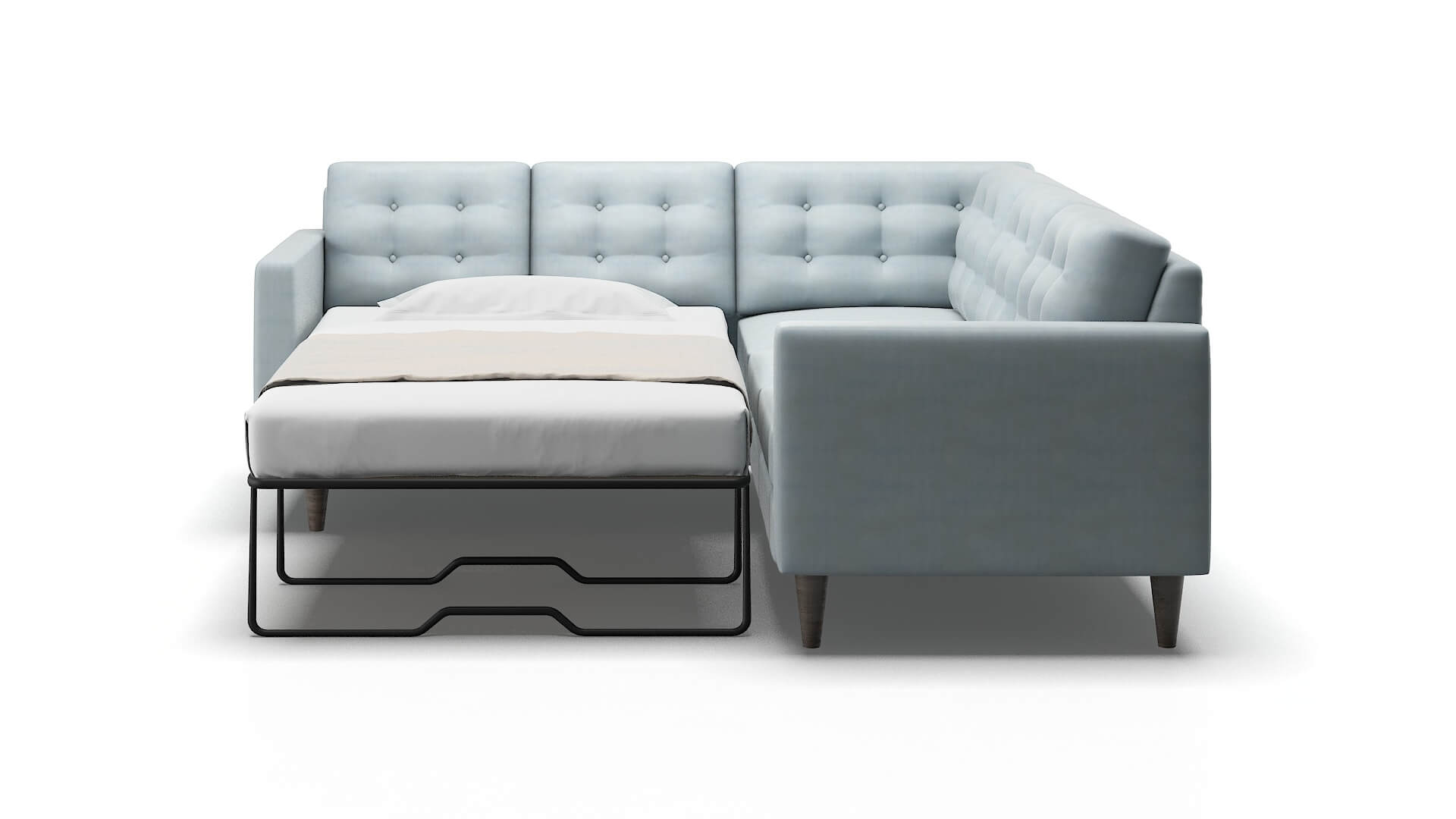 Turin Hathaway Aqua Sectional Sleeper Espresso legs 1
