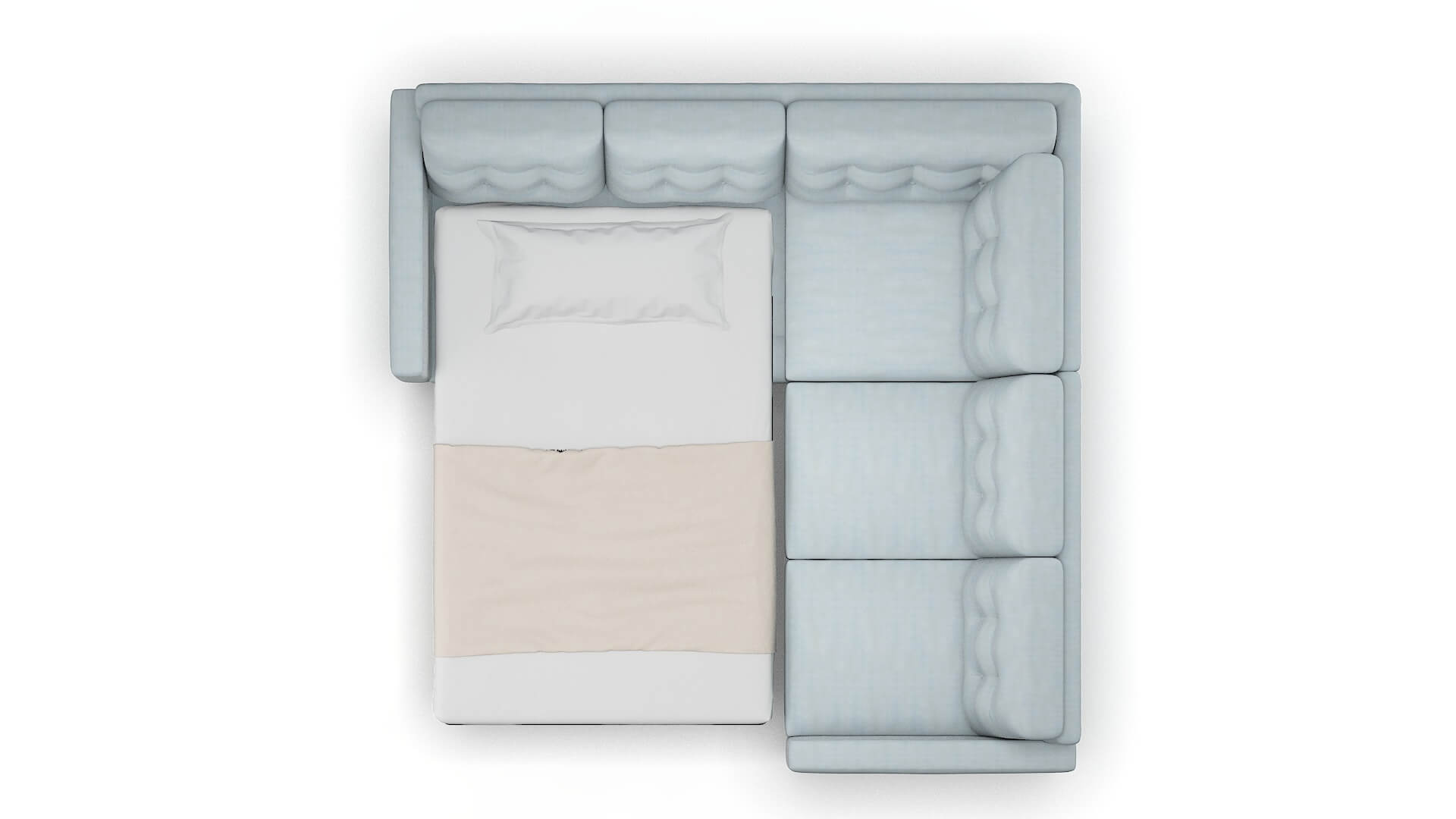 Turin Hathaway Aqua Sectional Sleeper Espresso legs 3