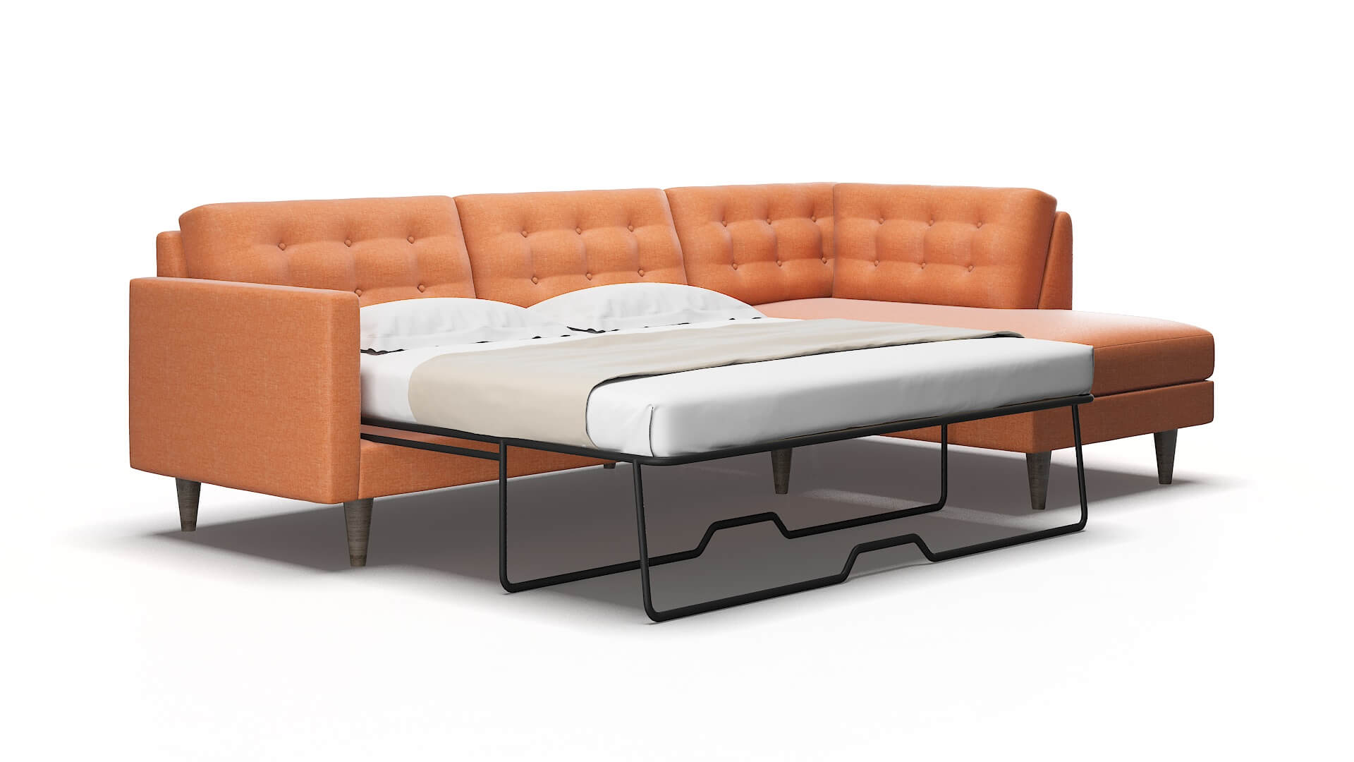 Turin Hepburn appricot Panel sleeper Espresso Legs  2