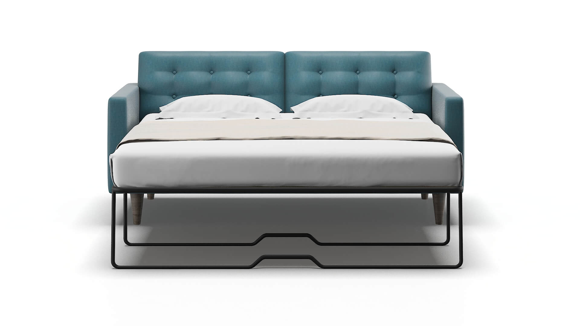 Turin Hepburn Teal Sofa Sleeper Espresso legs 1