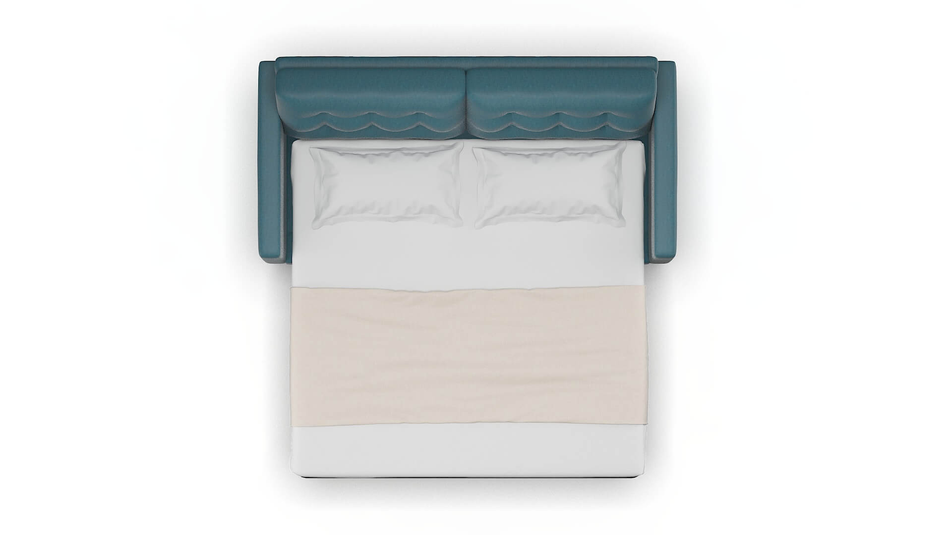 Turin Hepburn Teal Sofa Sleeper Espresso legs 3