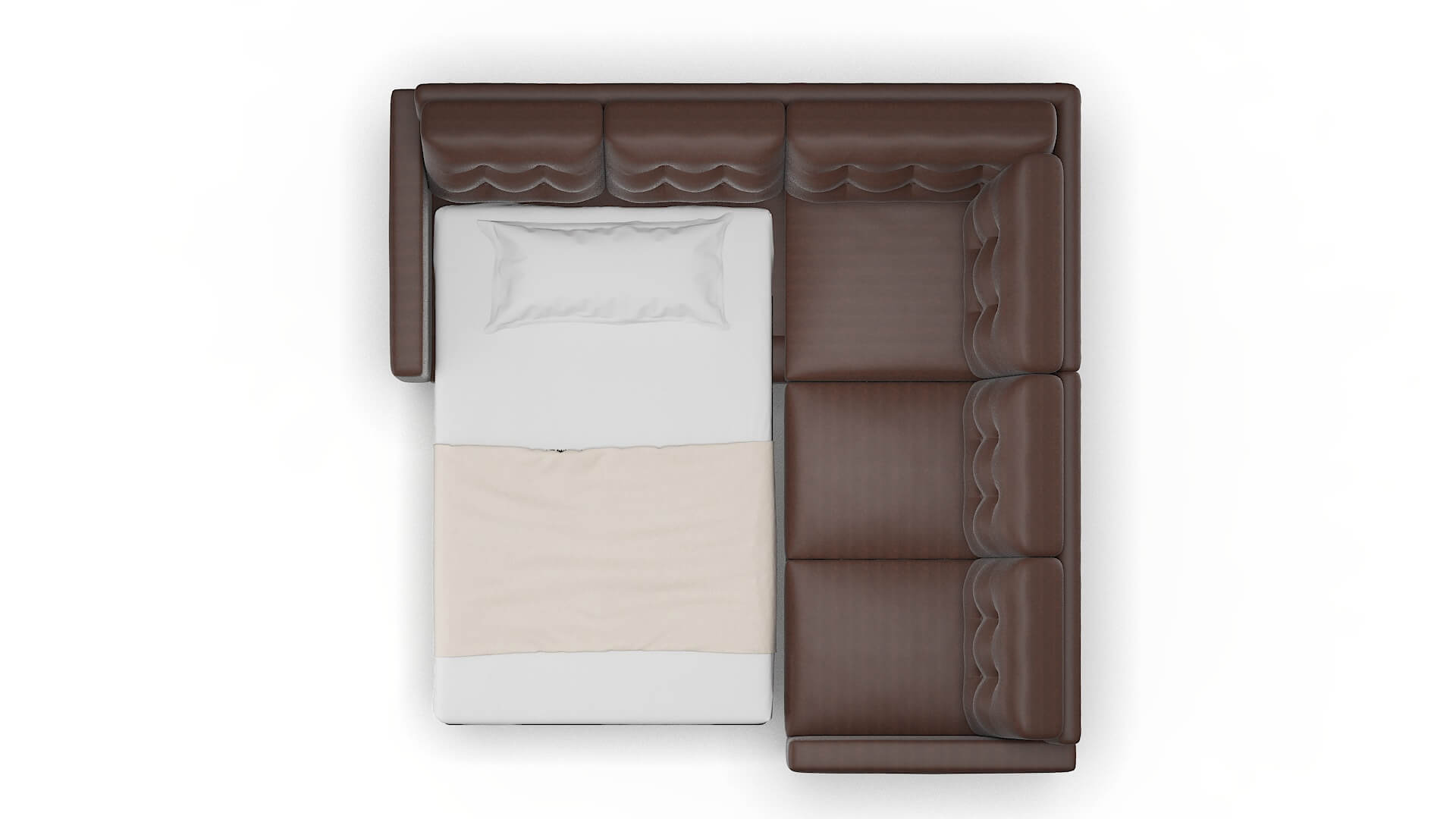 Turin Insight Cafe Sectional Sleeper Espresso legs 3