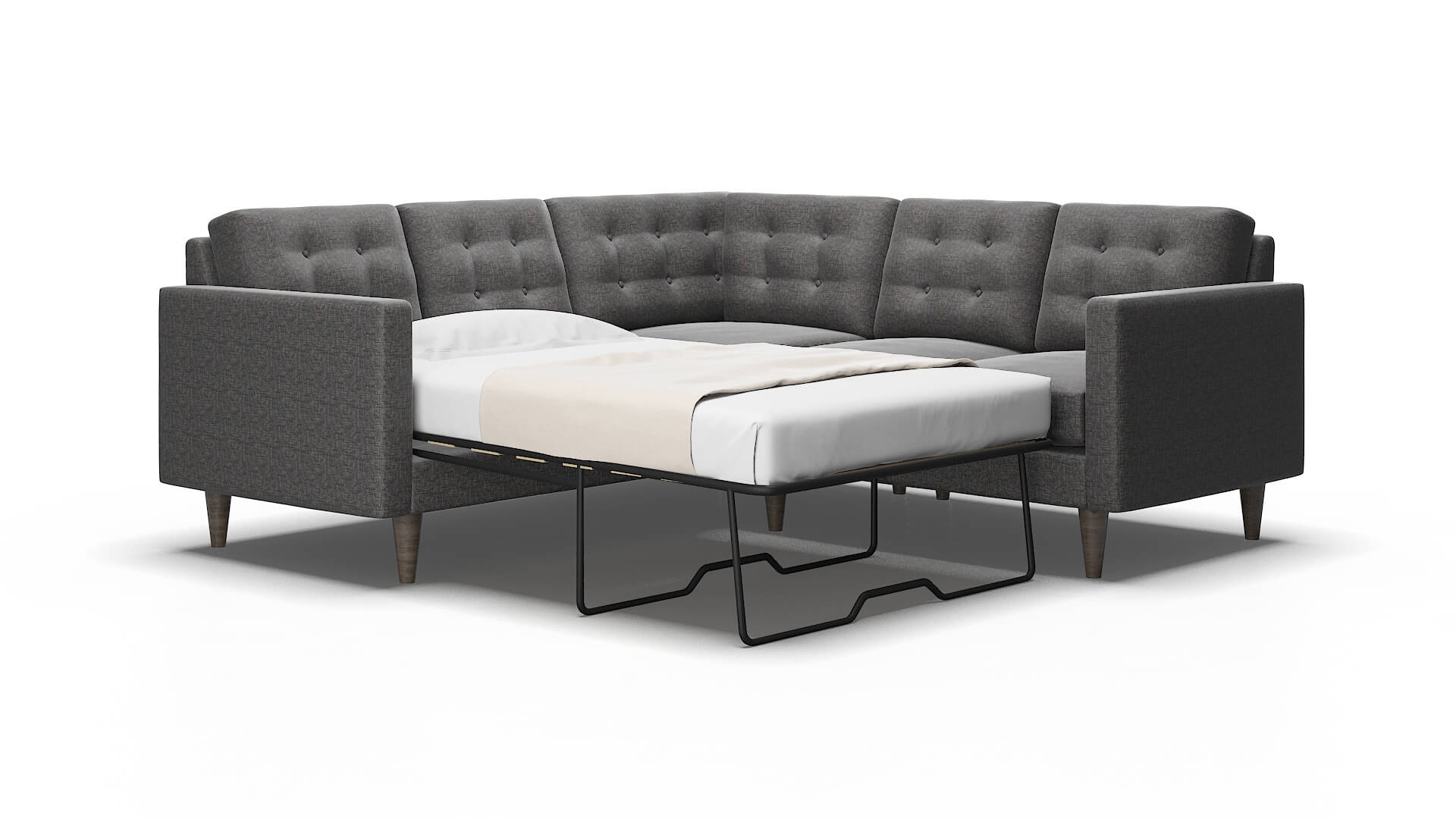 Turin Insight charcoal Sectional sleeper Espresso Legs  2