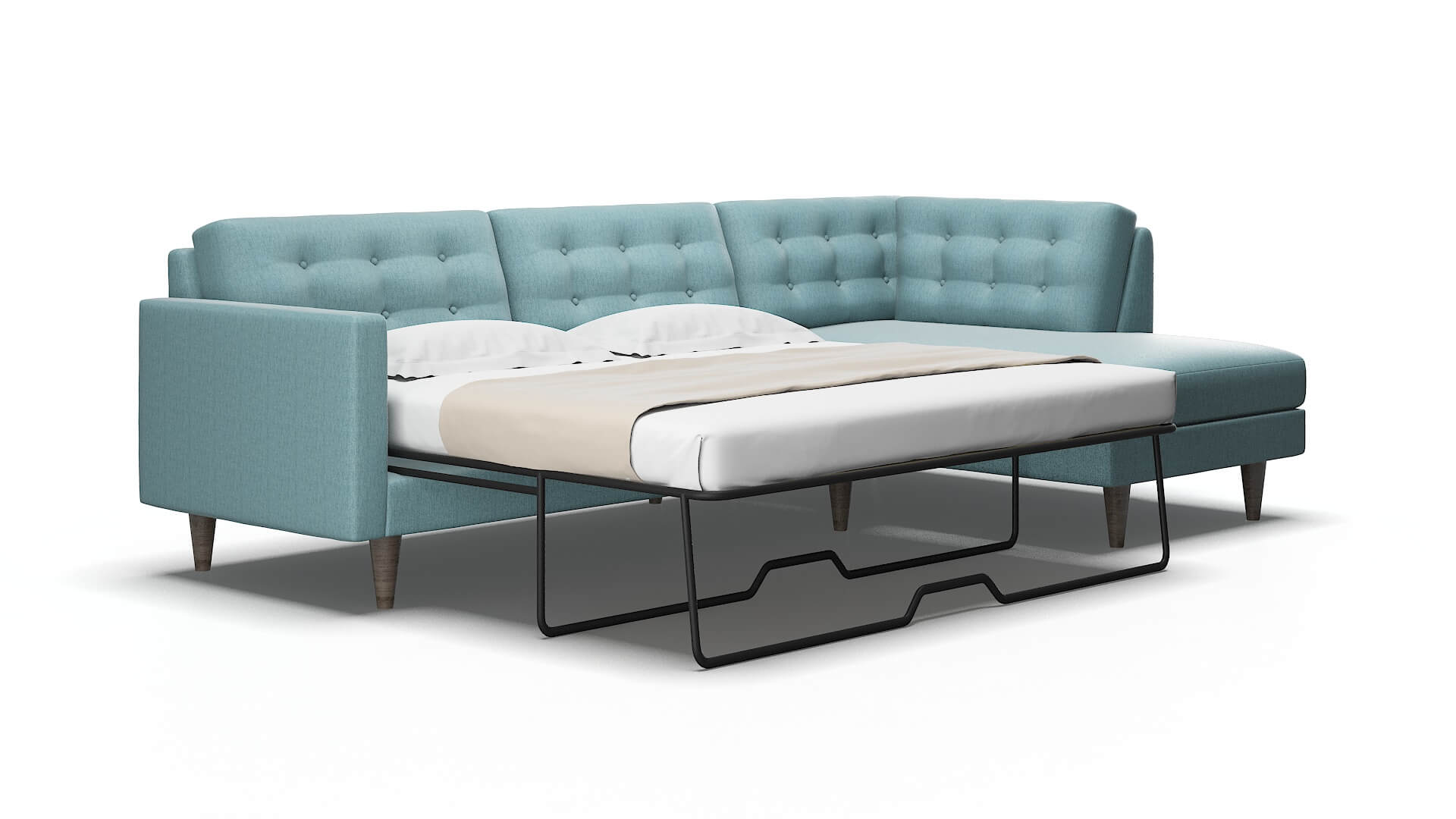 Turin Insight peacock Panel sleeper Espresso Legs  2