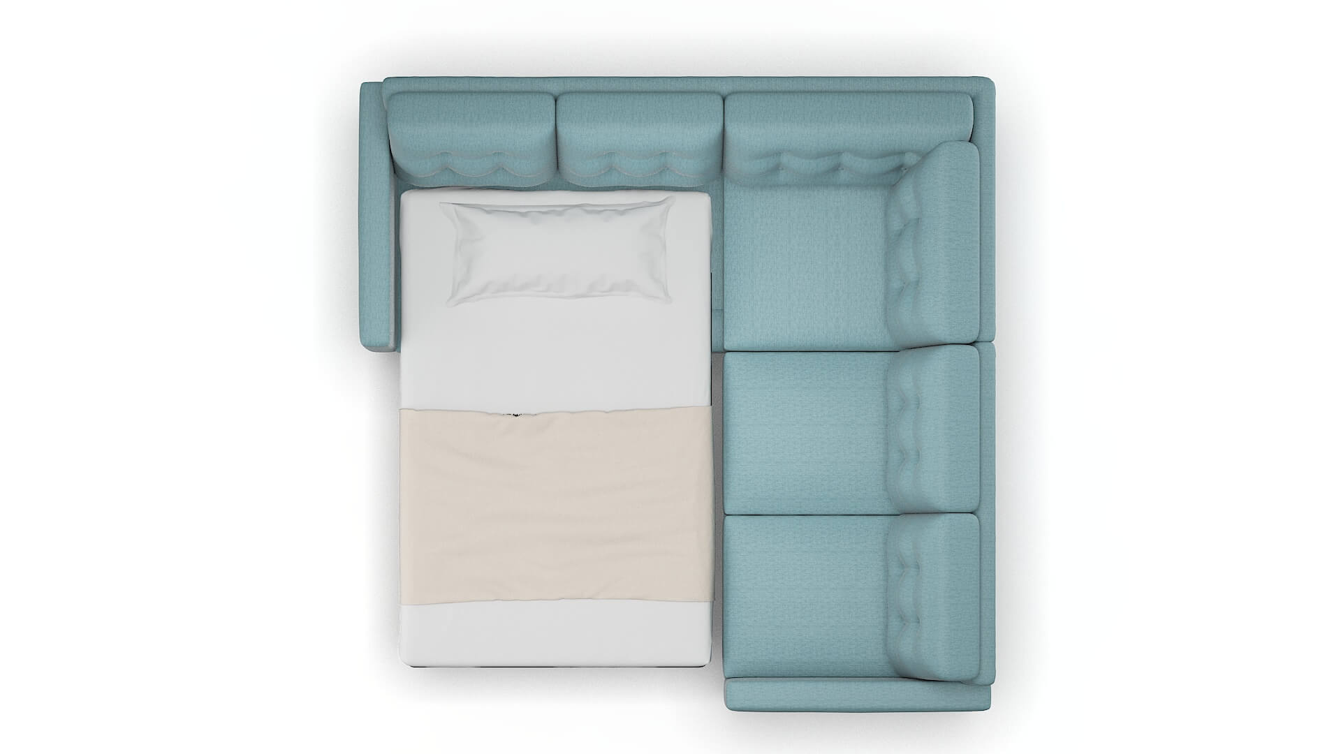 Turin Insight Peacock Sectional Sleeper Espresso legs 3