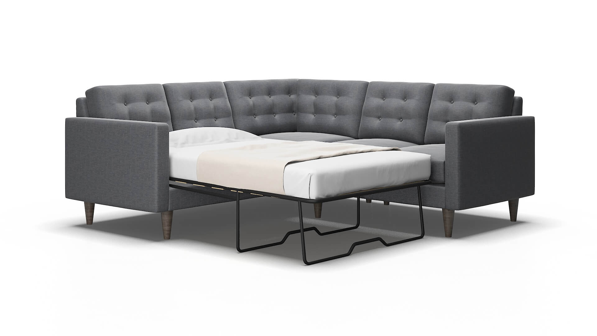 Turin Keylargo graphite Sectional sleeper Espresso Legs  2