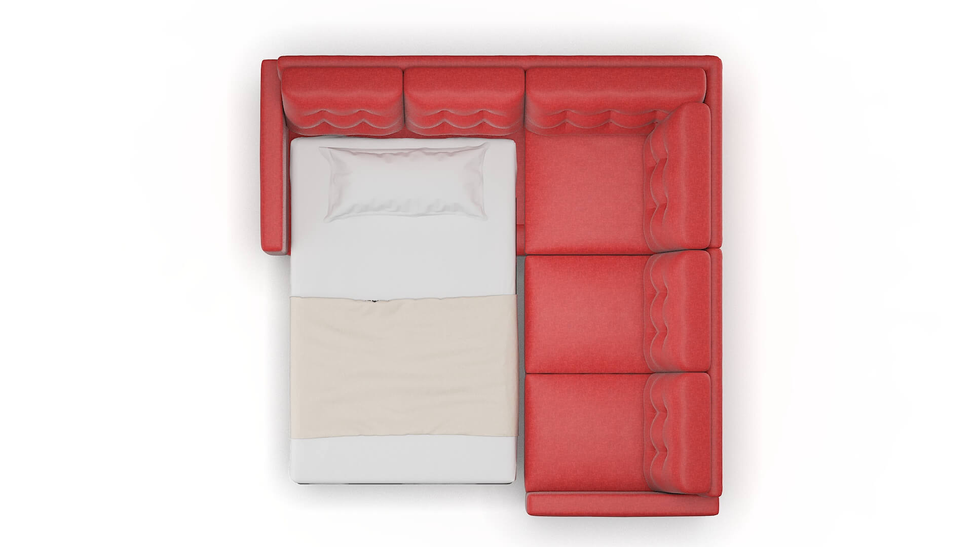 Turin Keylargo Ruby Sectional Sleeper Espresso legs 3