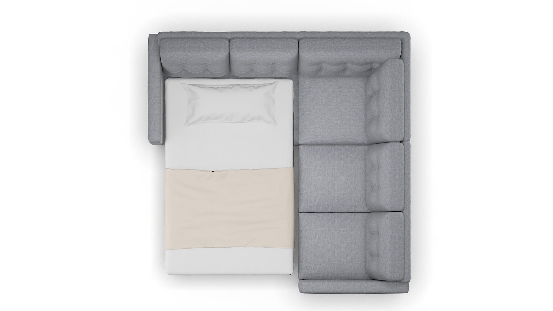 Turin Lana Ash Sectional Sleeper Espresso legs 3