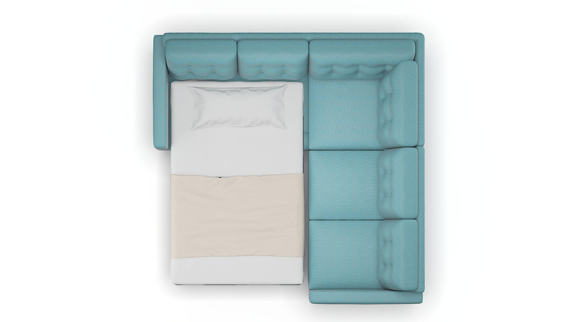 Turin Lana Peacock Sectional Sleeper Espresso legs 3