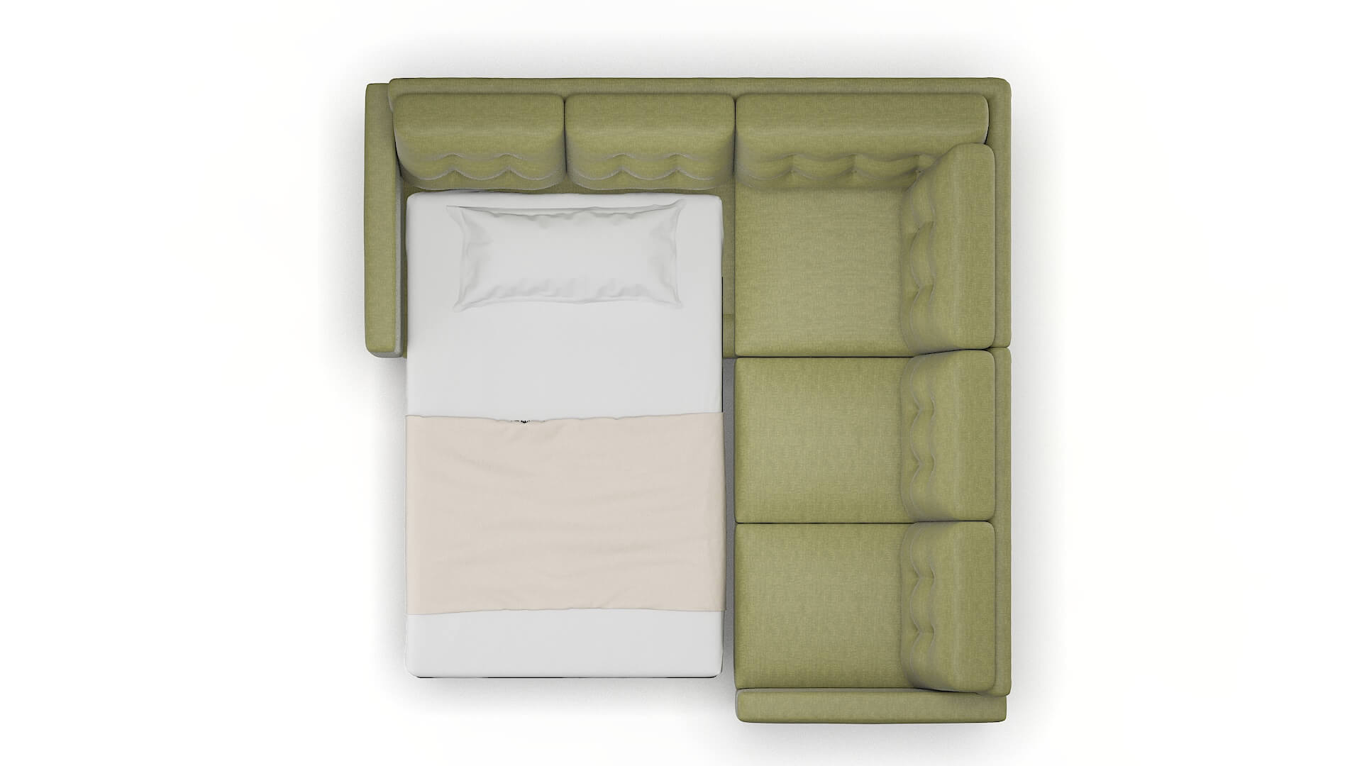 Turin Leslie Lawn Sectional Sleeper Espresso legs 3