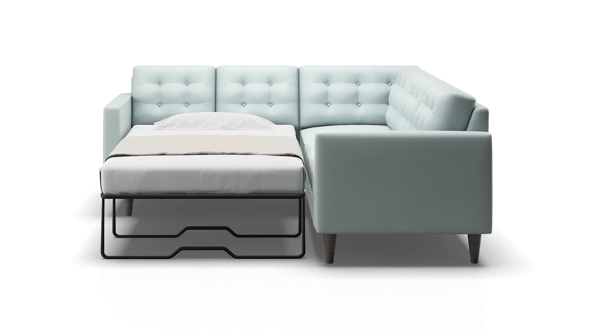 Turin Leslie Robins_egg Sectional Sleeper Espresso legs 1