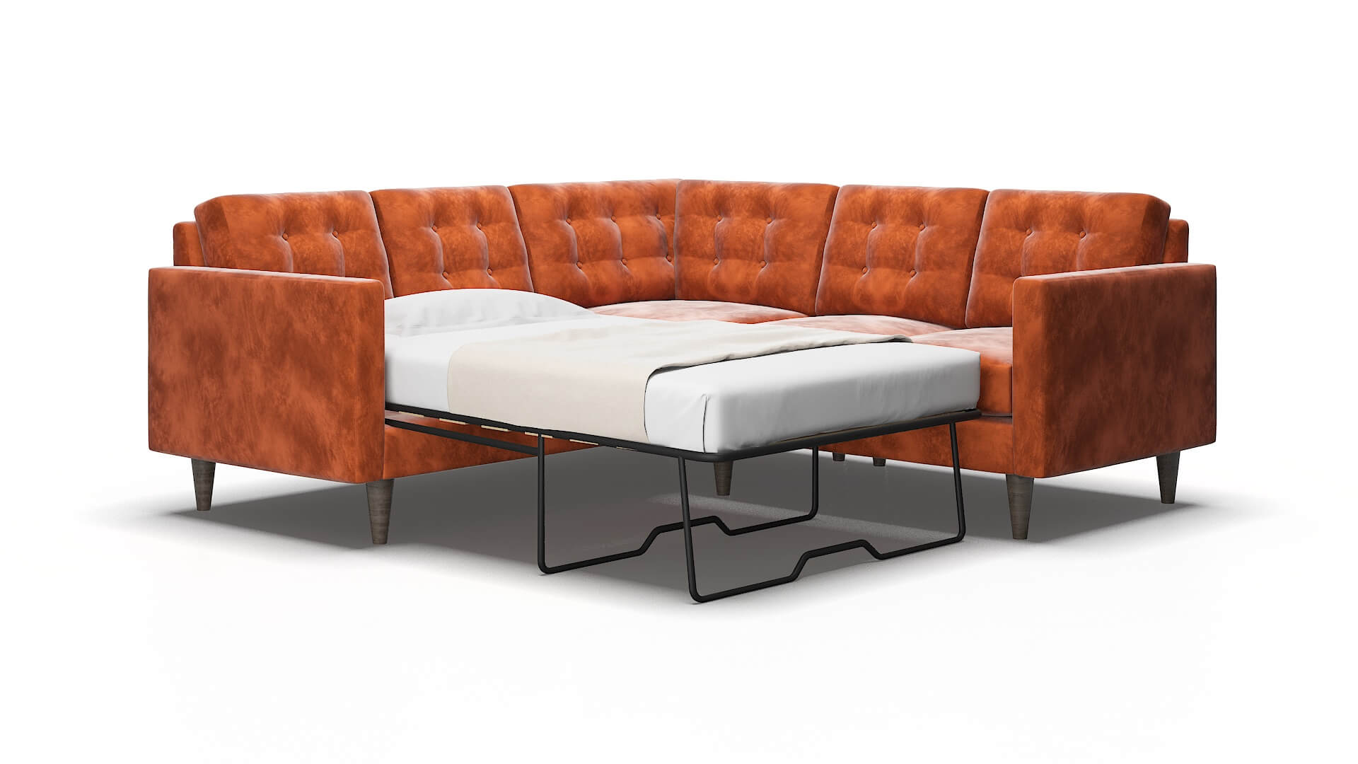 Turin Loft copper Sectional sleeper Espresso Legs  2