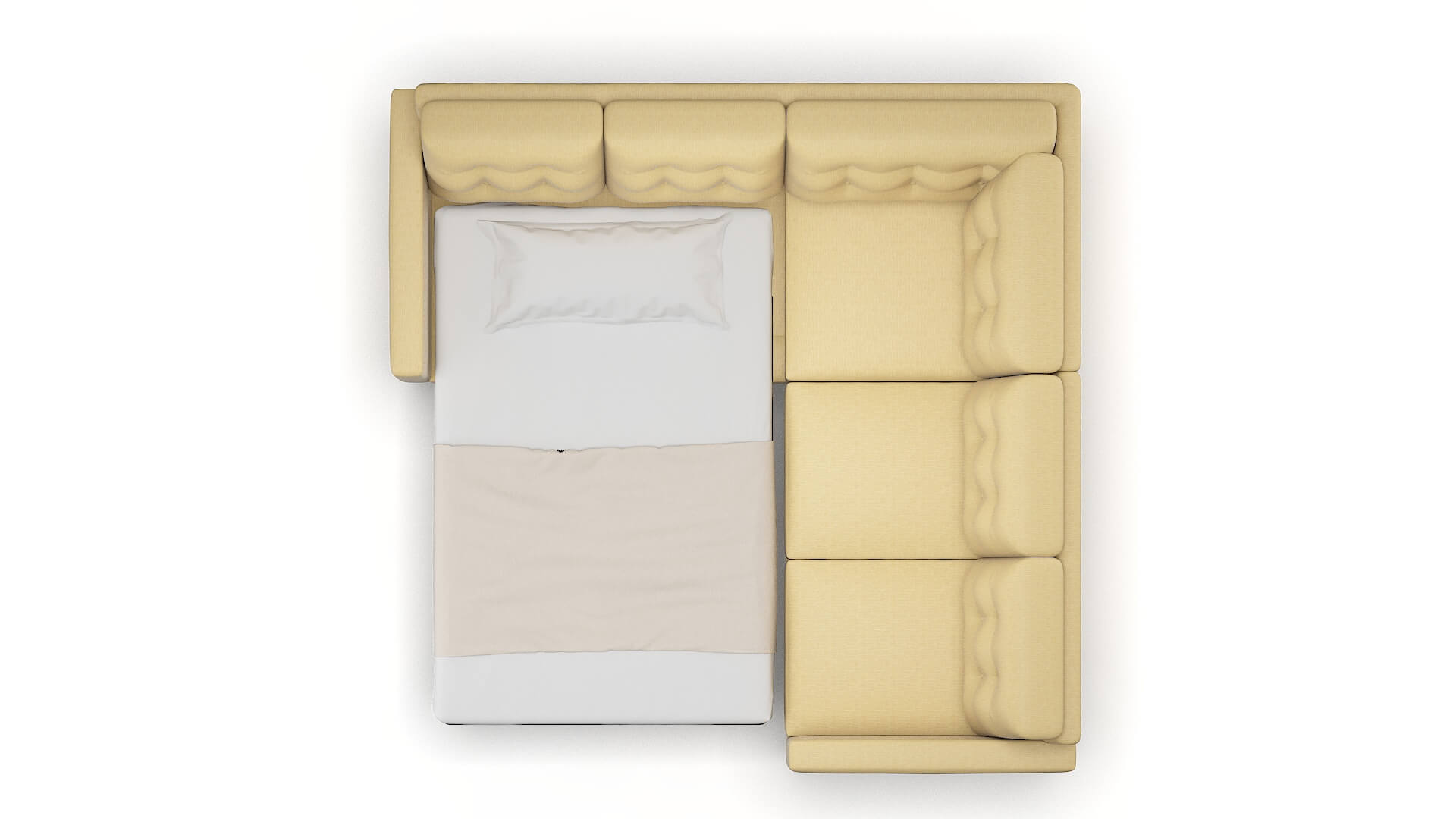 Turin Malibu Maize Sectional Sleeper Espresso legs 3