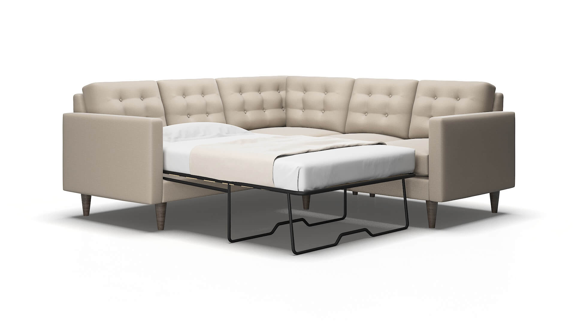 Turin Naples almond Sectional sleeper Espresso Legs  2