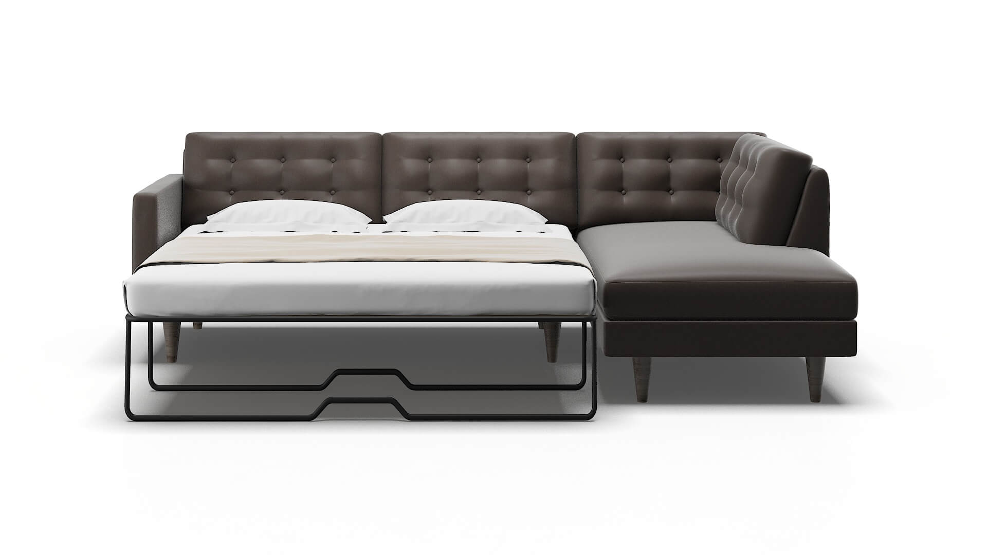 Turin Naples Graphite Panel Sleeper Espresso legs 1