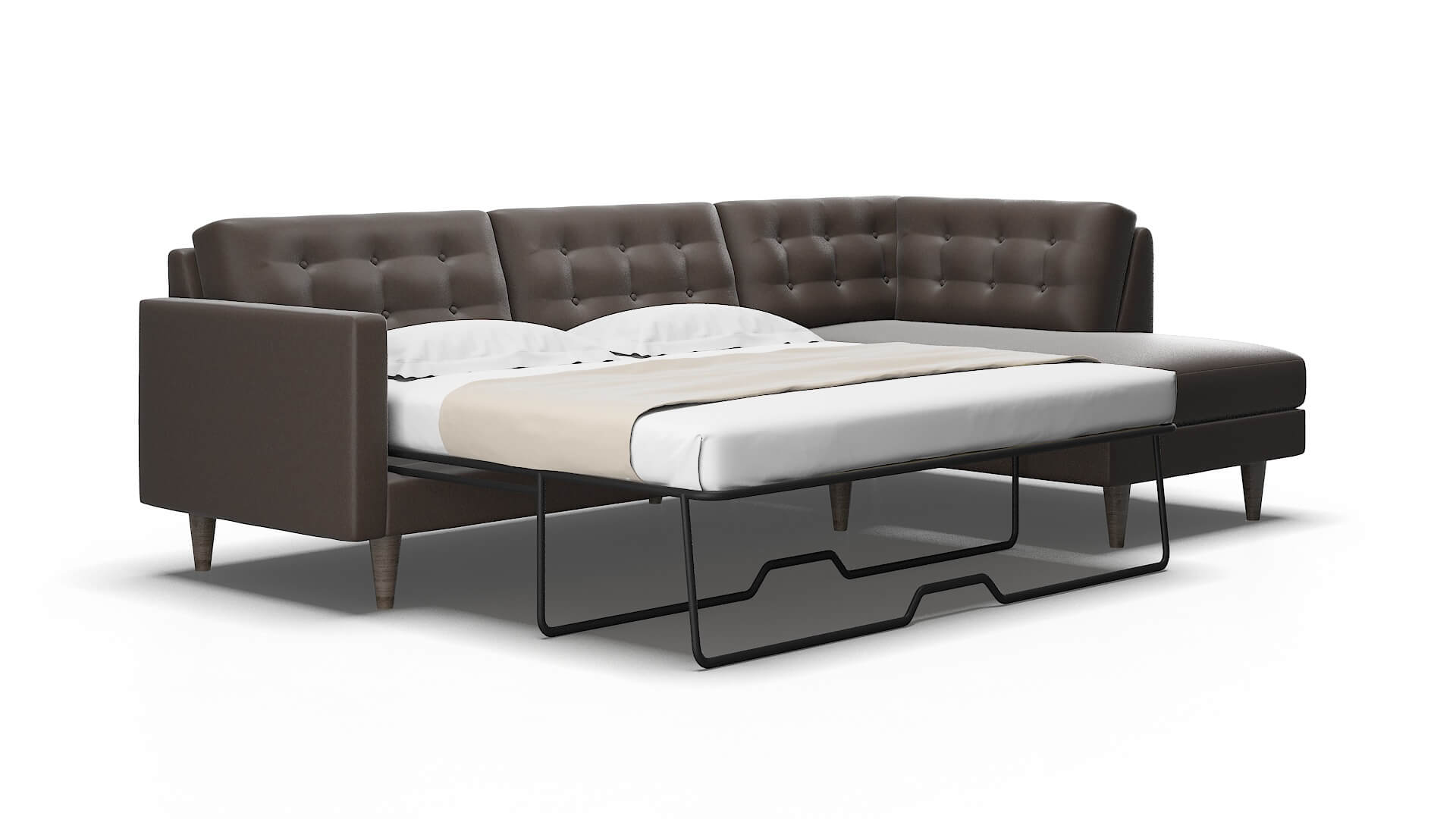 Turin Naples Graphite Panel Sleeper Espresso legs 2