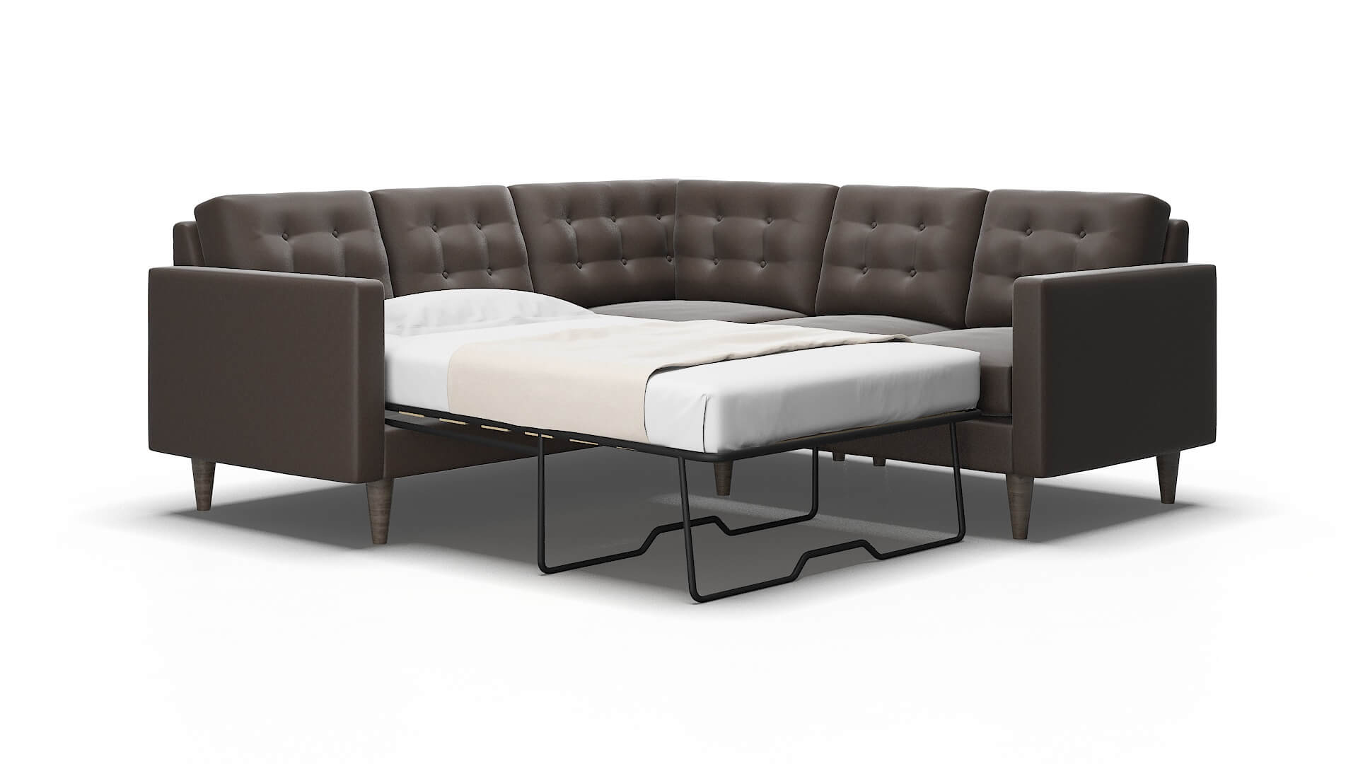 Turin Naples graphite Sectional sleeper Espresso Legs  2