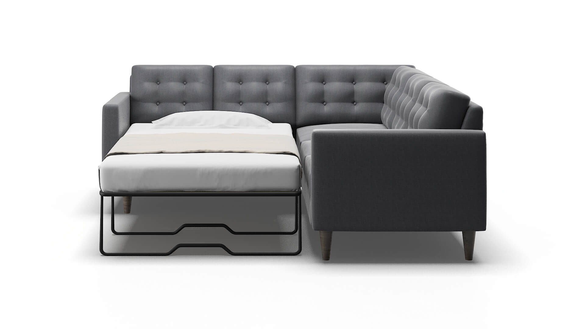 Turin Notion Graphite Sectional Sleeper Espresso legs 1