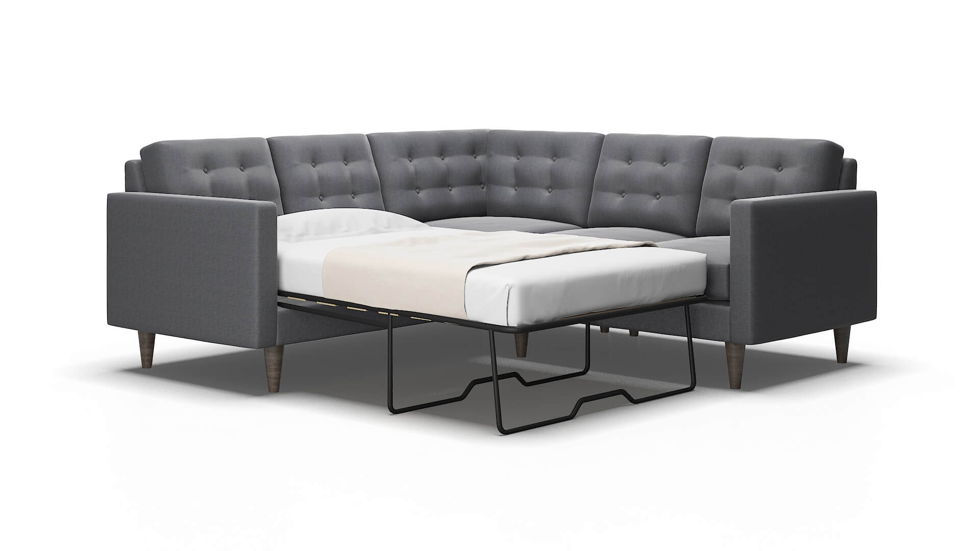 Turin Notion Graphite Sectional Sleeper Espresso legs 2