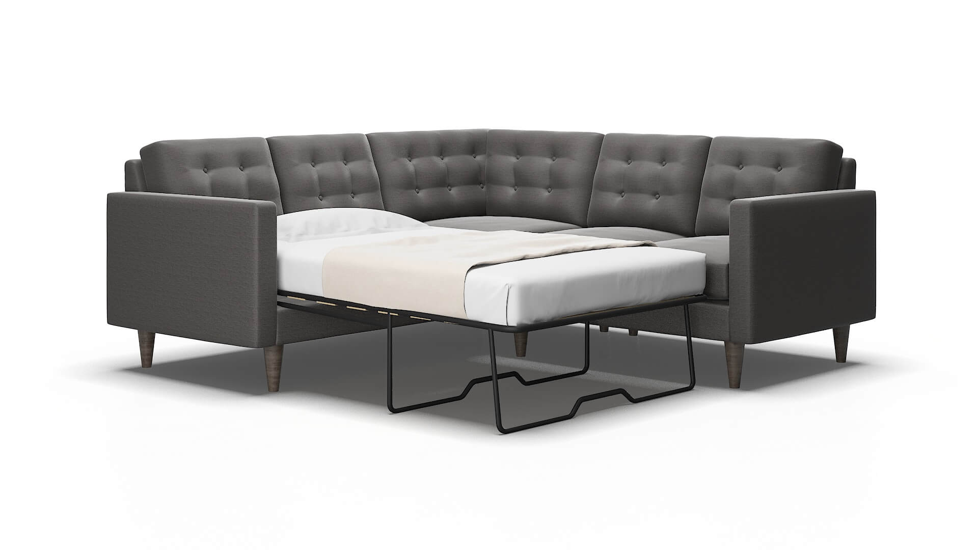 Turin Oscar charcoal Sectional sleeper Espresso Legs  2