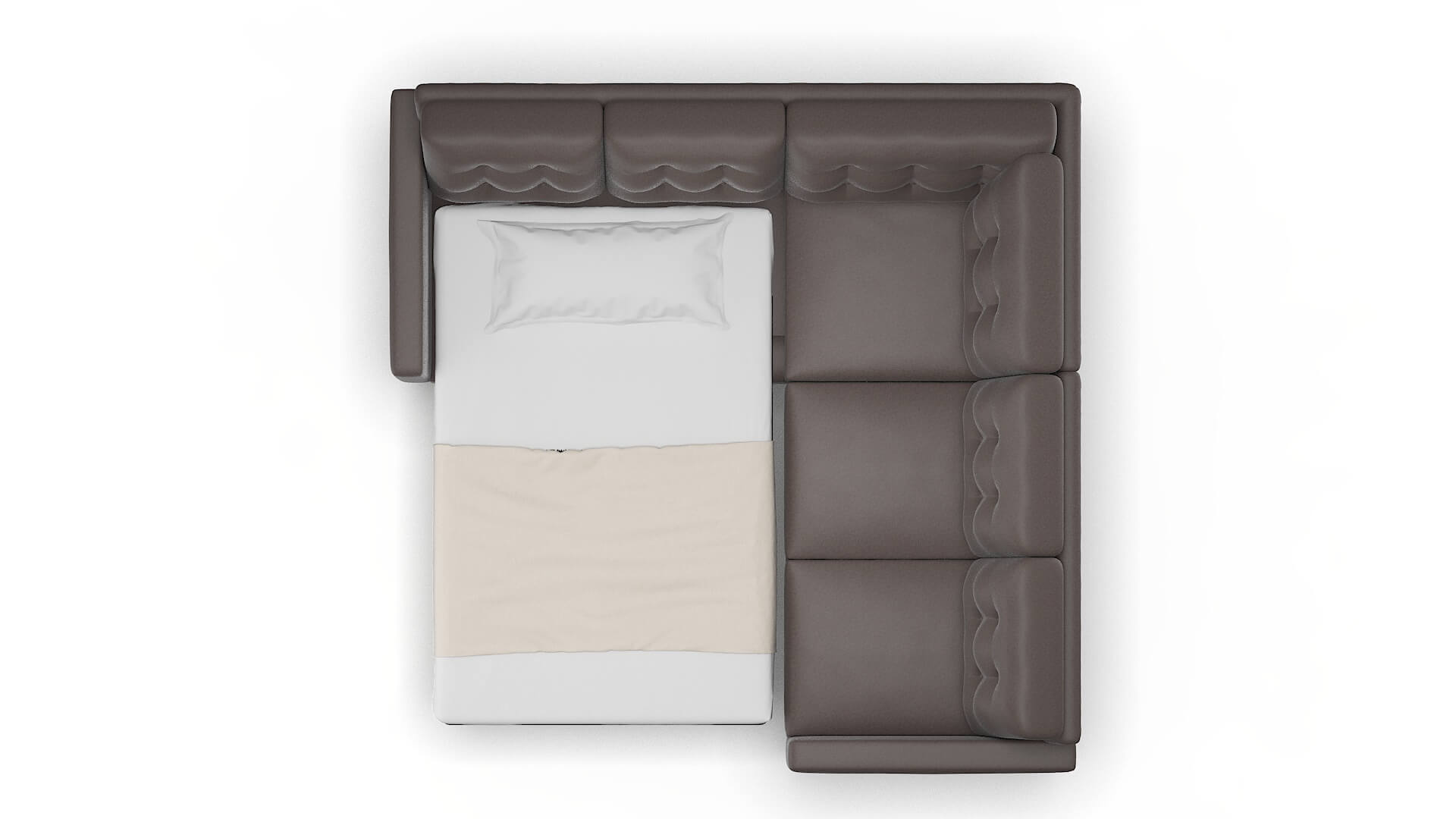 Turin Oscar Chocolate Sectional Sleeper Espresso legs 3