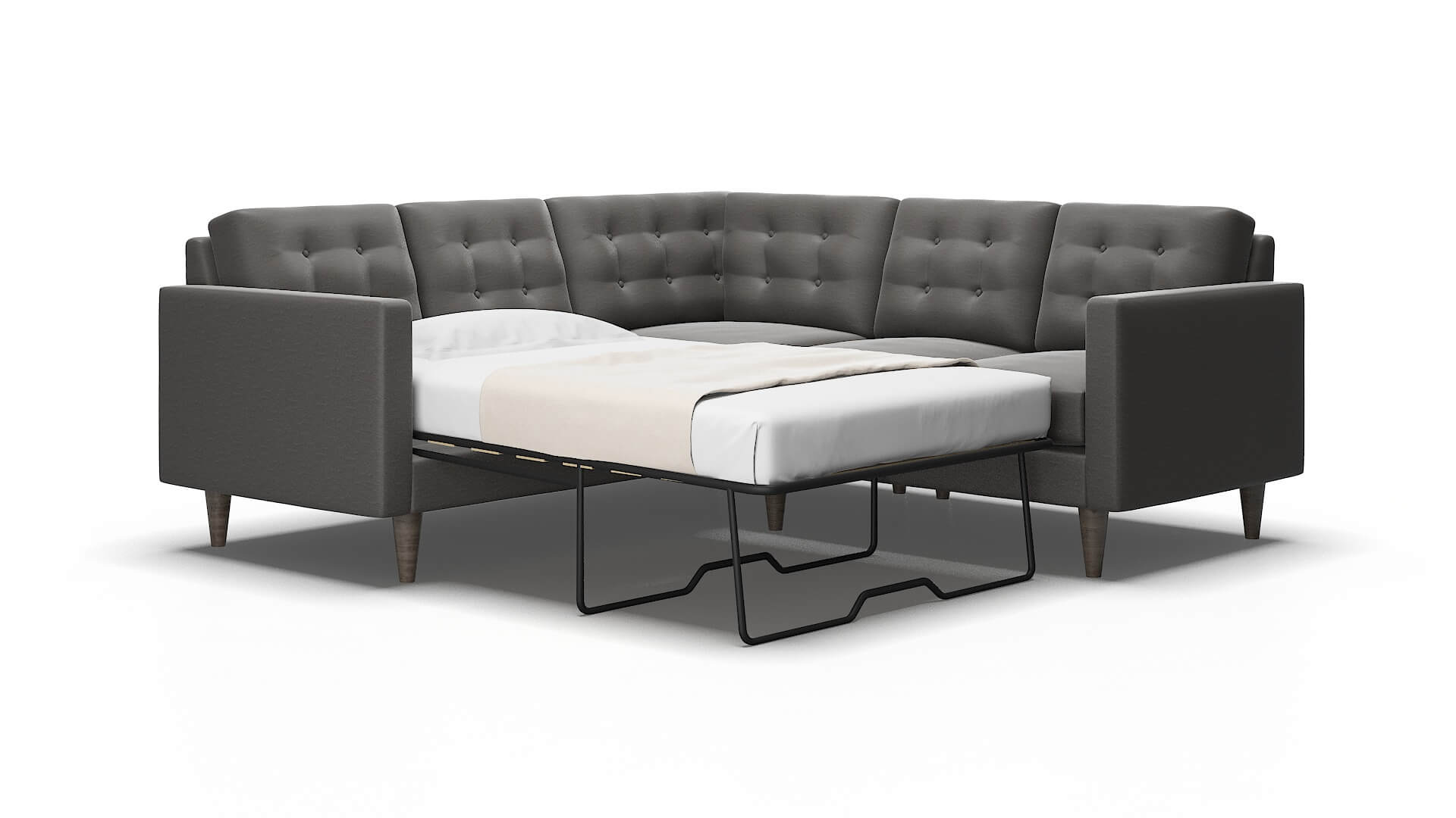 Turin Oscar grey Sectional sleeper Espresso Legs  2