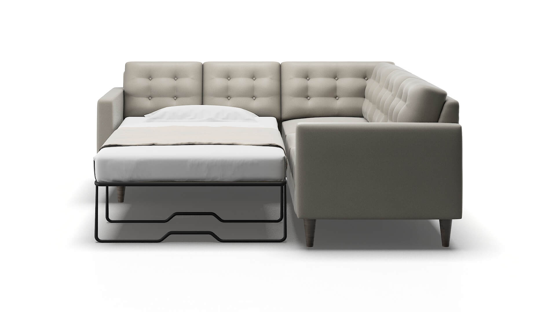 Turin Oscar Silver Sectional Sleeper Espresso legs 1